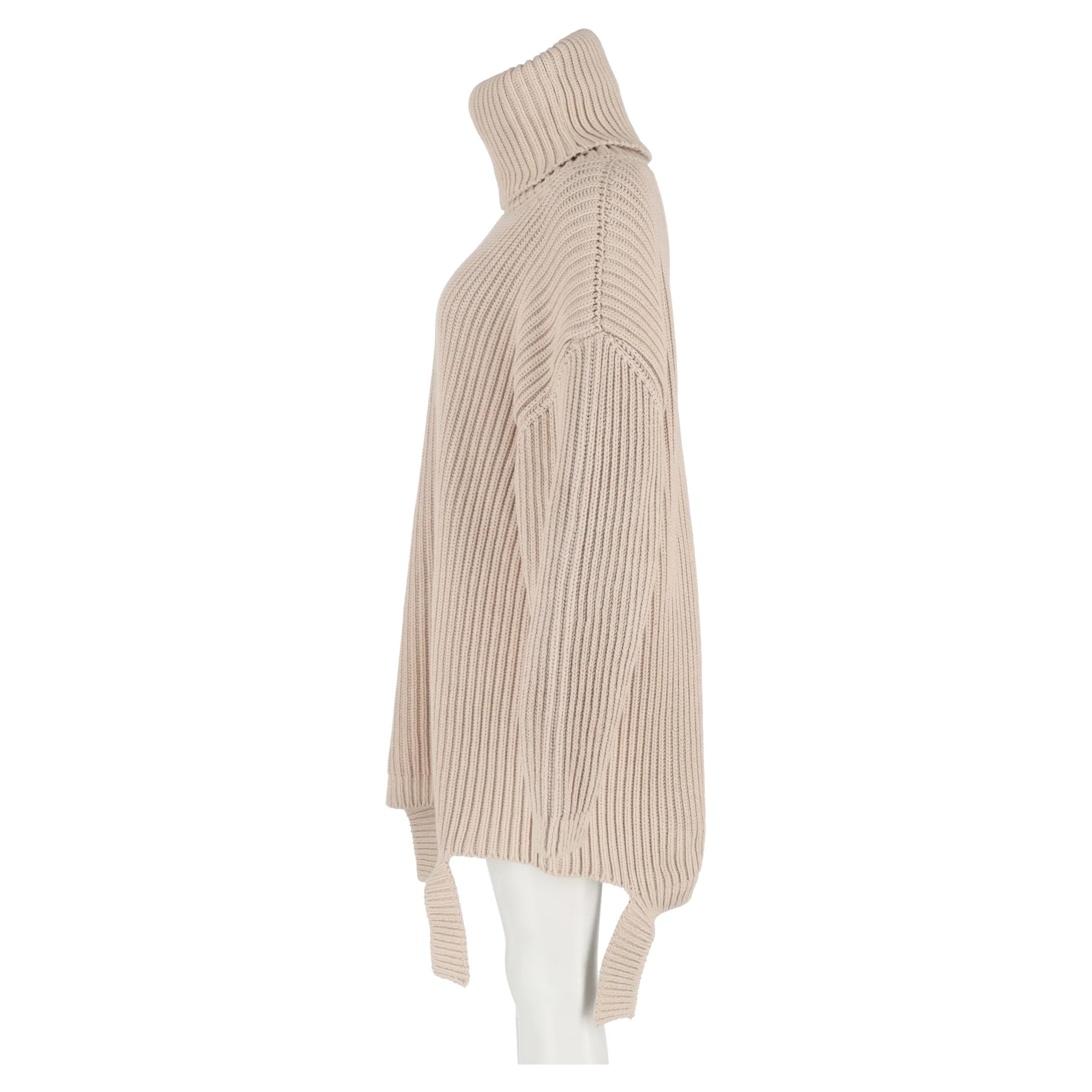 Women's Balenciaga Knitted Turtleneck Sweater in Beige Cotton - Image 8