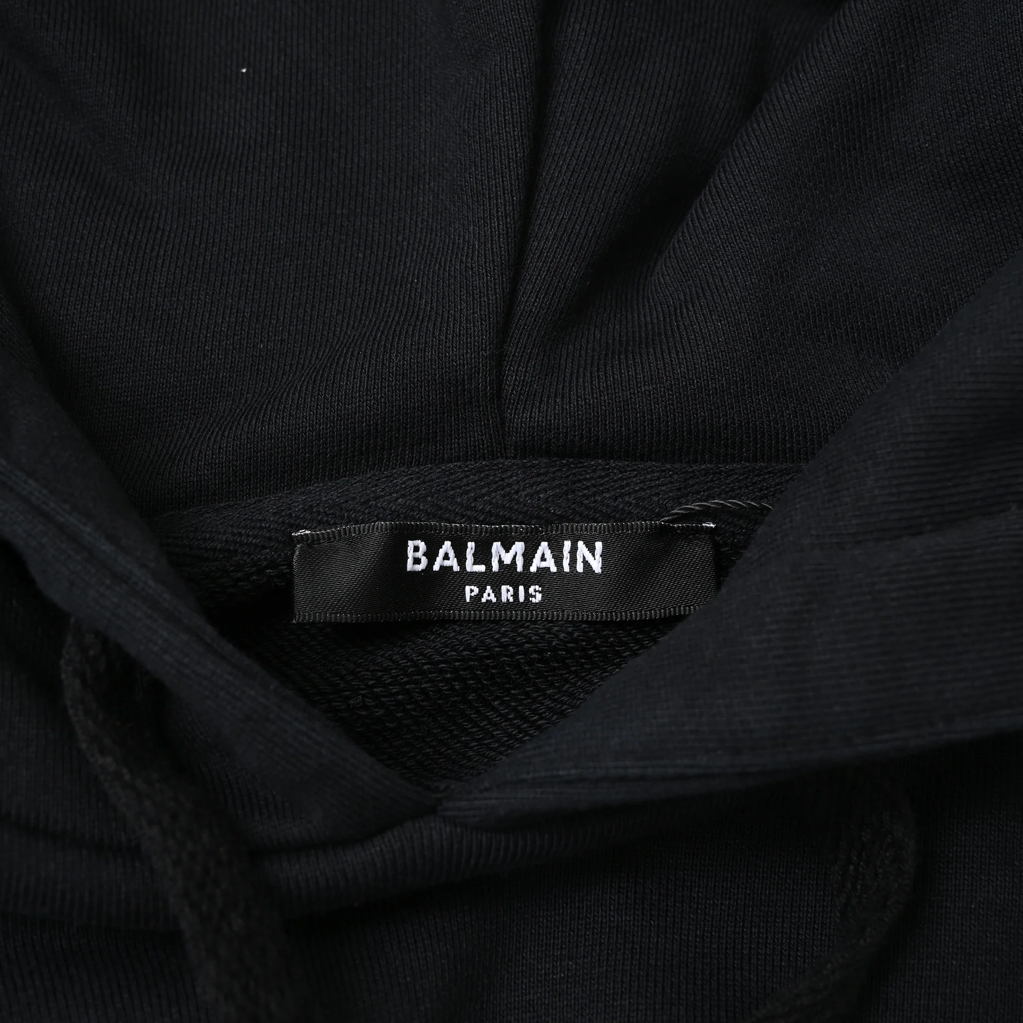 Women's Balmain Logo Hoodie in Black Cotton - Image 5