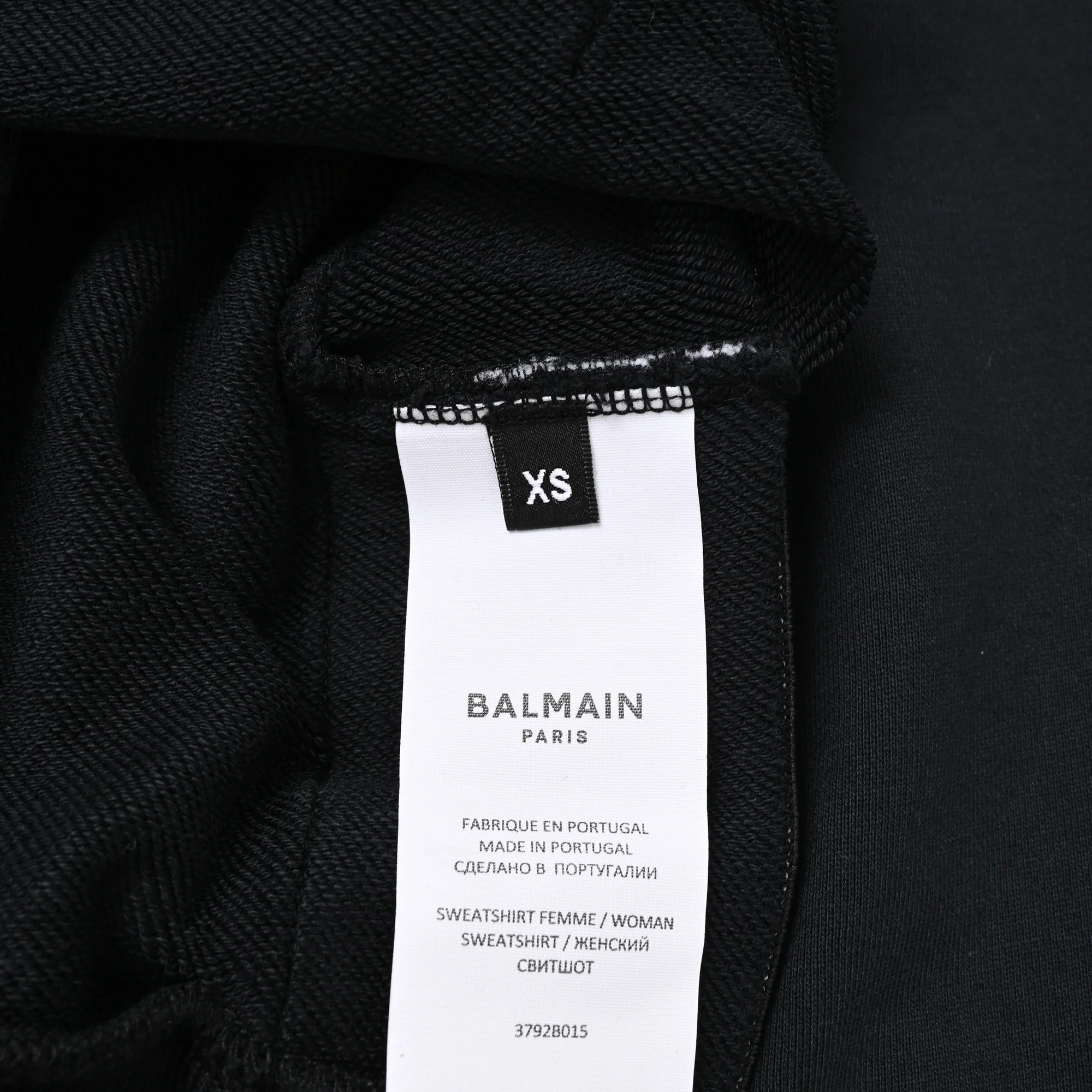 Women's Balmain Logo Hoodie in Black Cotton - Image 6