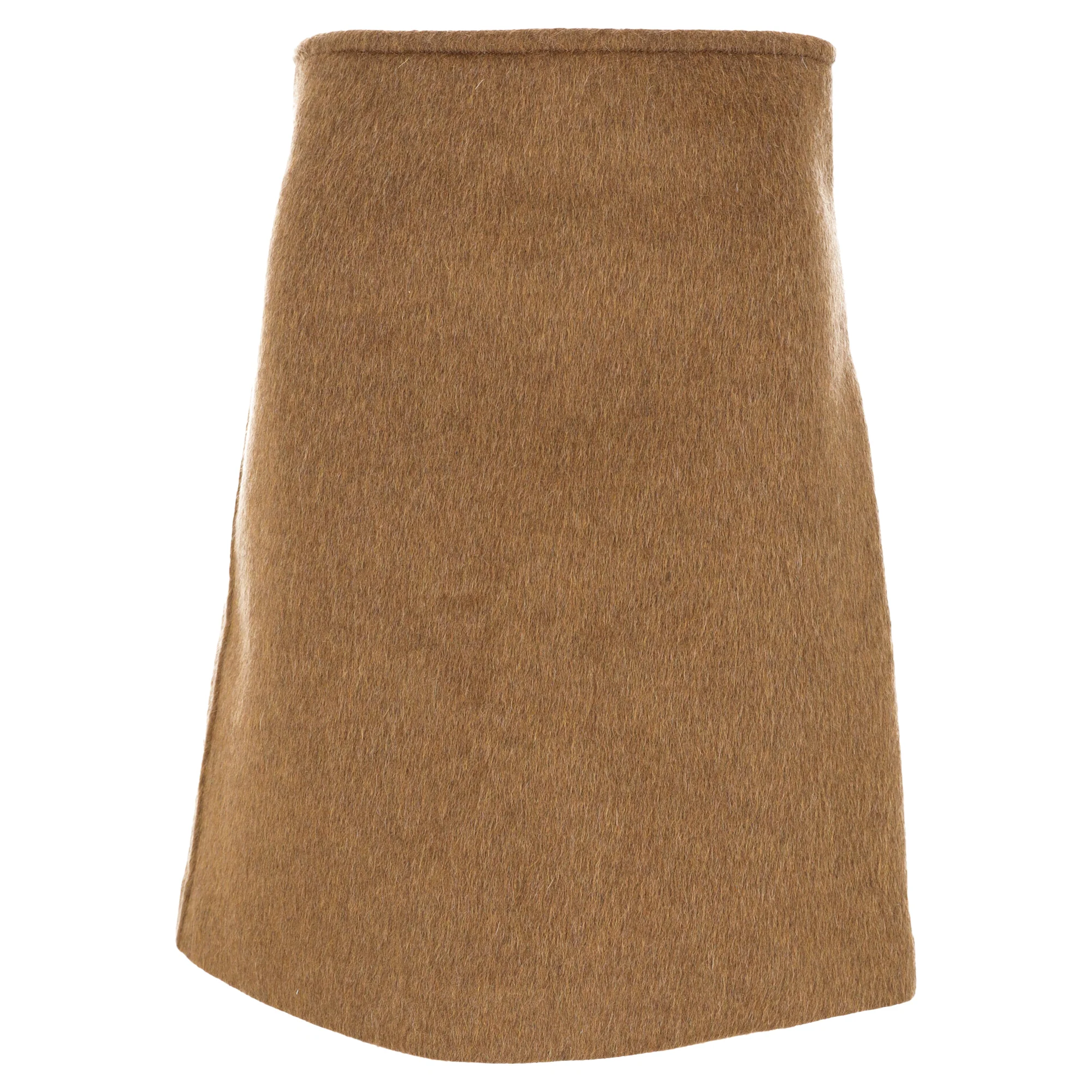 Women's Bottega Veneta A-line Skirt in Brown Wool