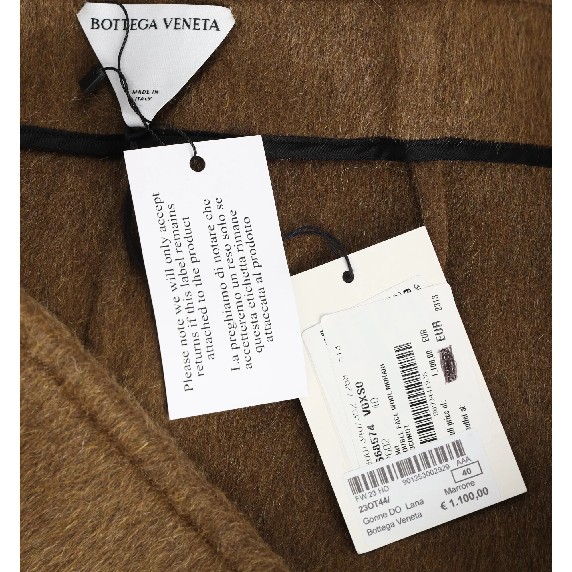 Women's Bottega Veneta A-line Skirt in Brown Wool - Image 10