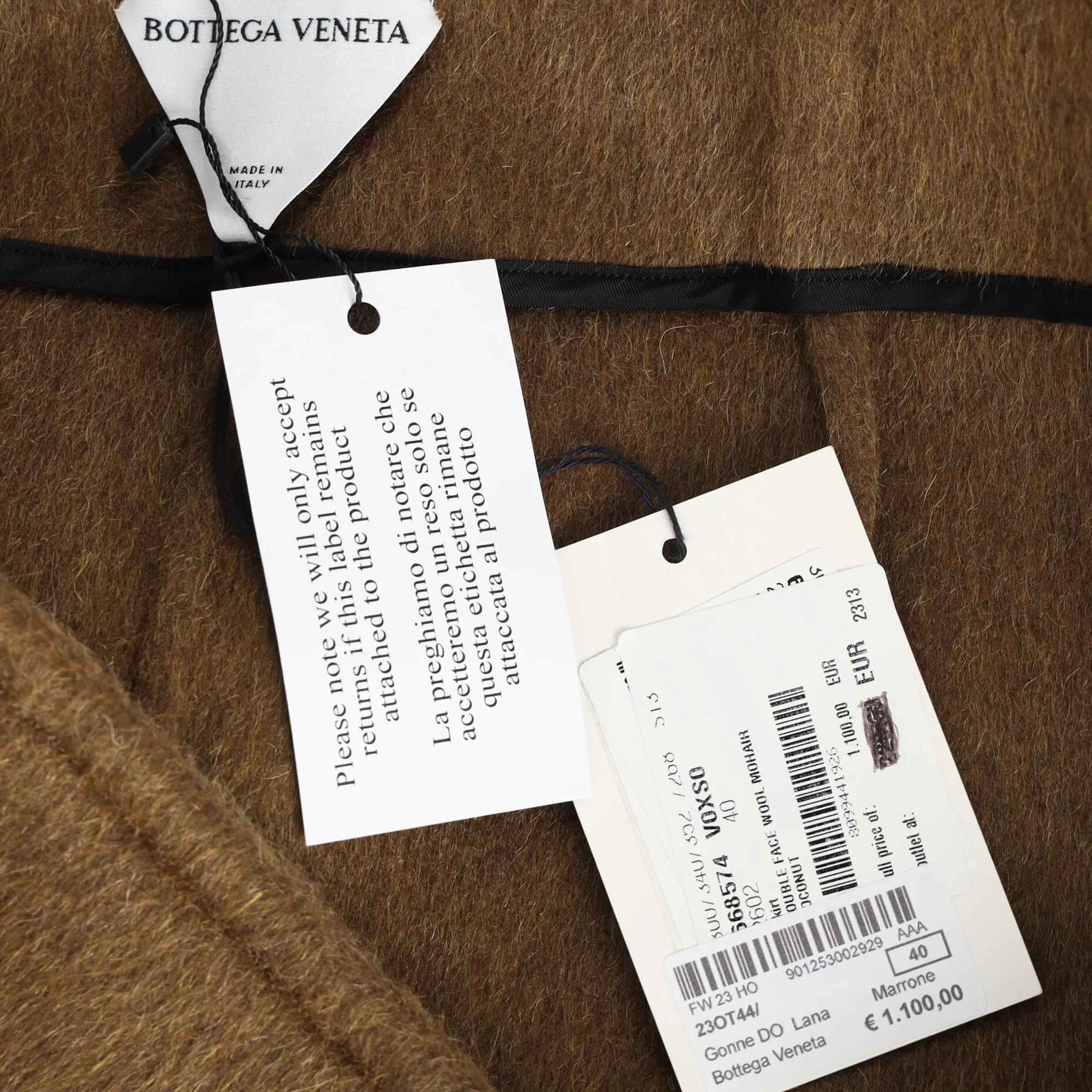 Women's Bottega Veneta A-line Skirt in Brown Wool - Image 4