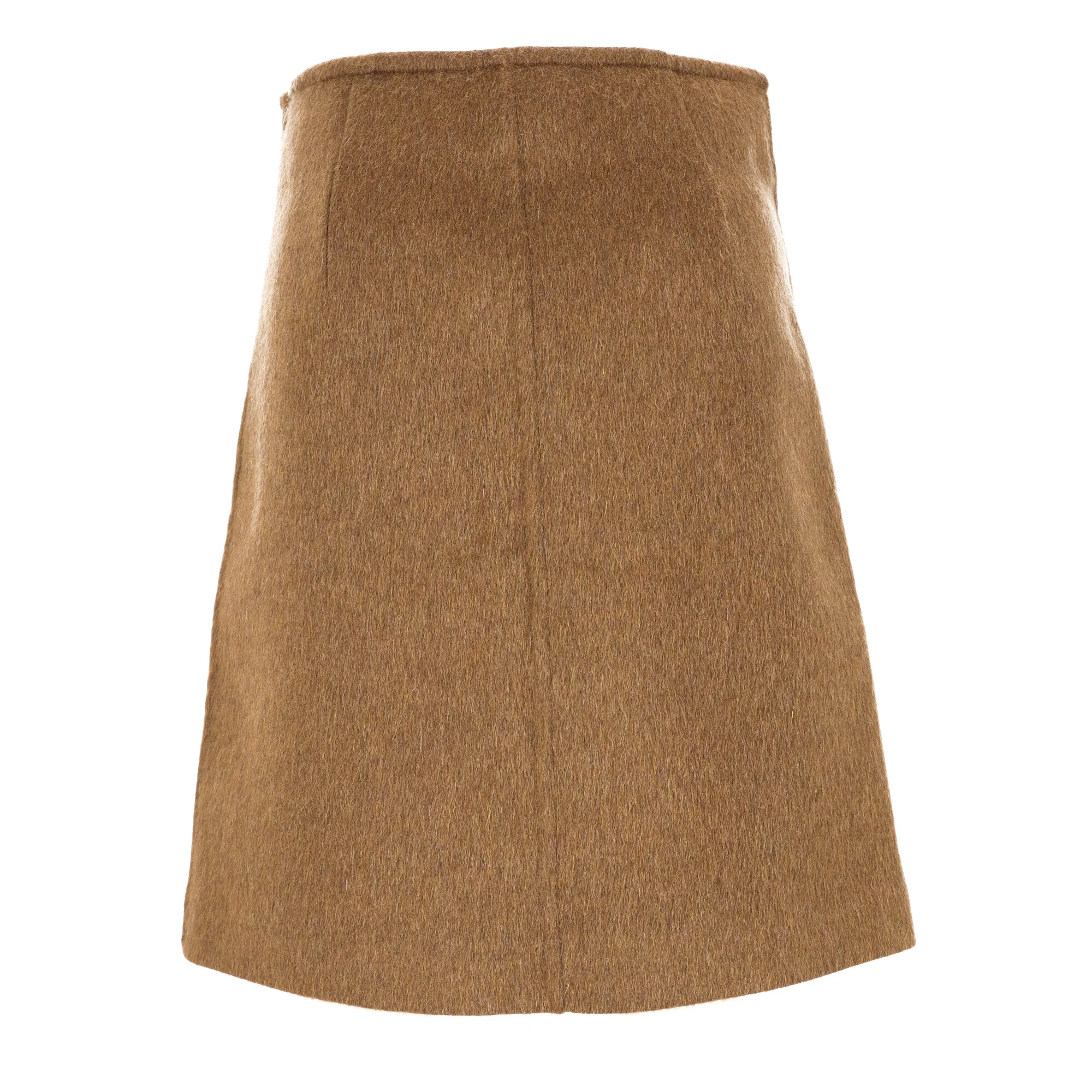 Women's Bottega Veneta A-line Skirt in Brown Wool - Image 9