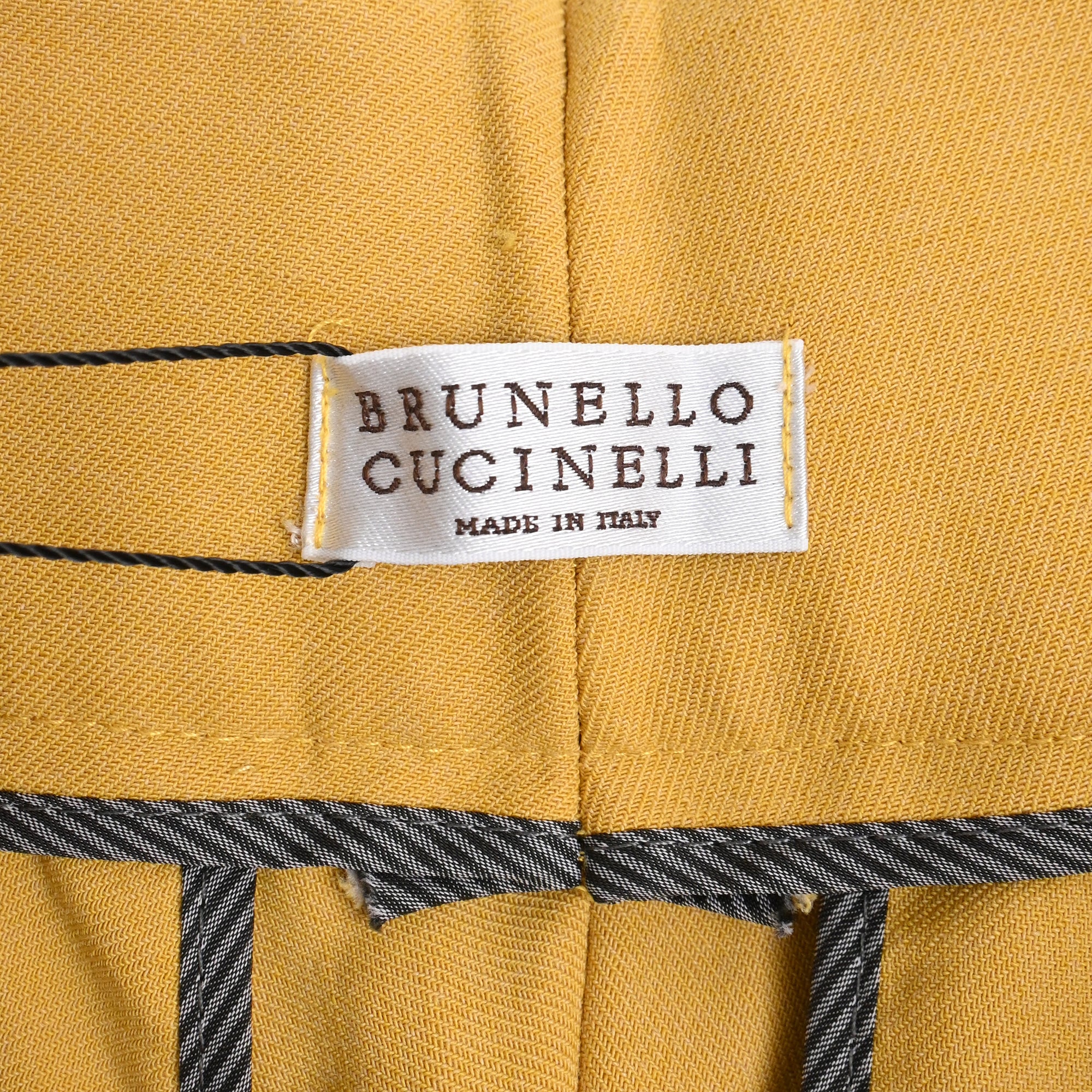 Women's Brunello Cucinelli Straight Leg Pants in Yellow Polyester - Image 4