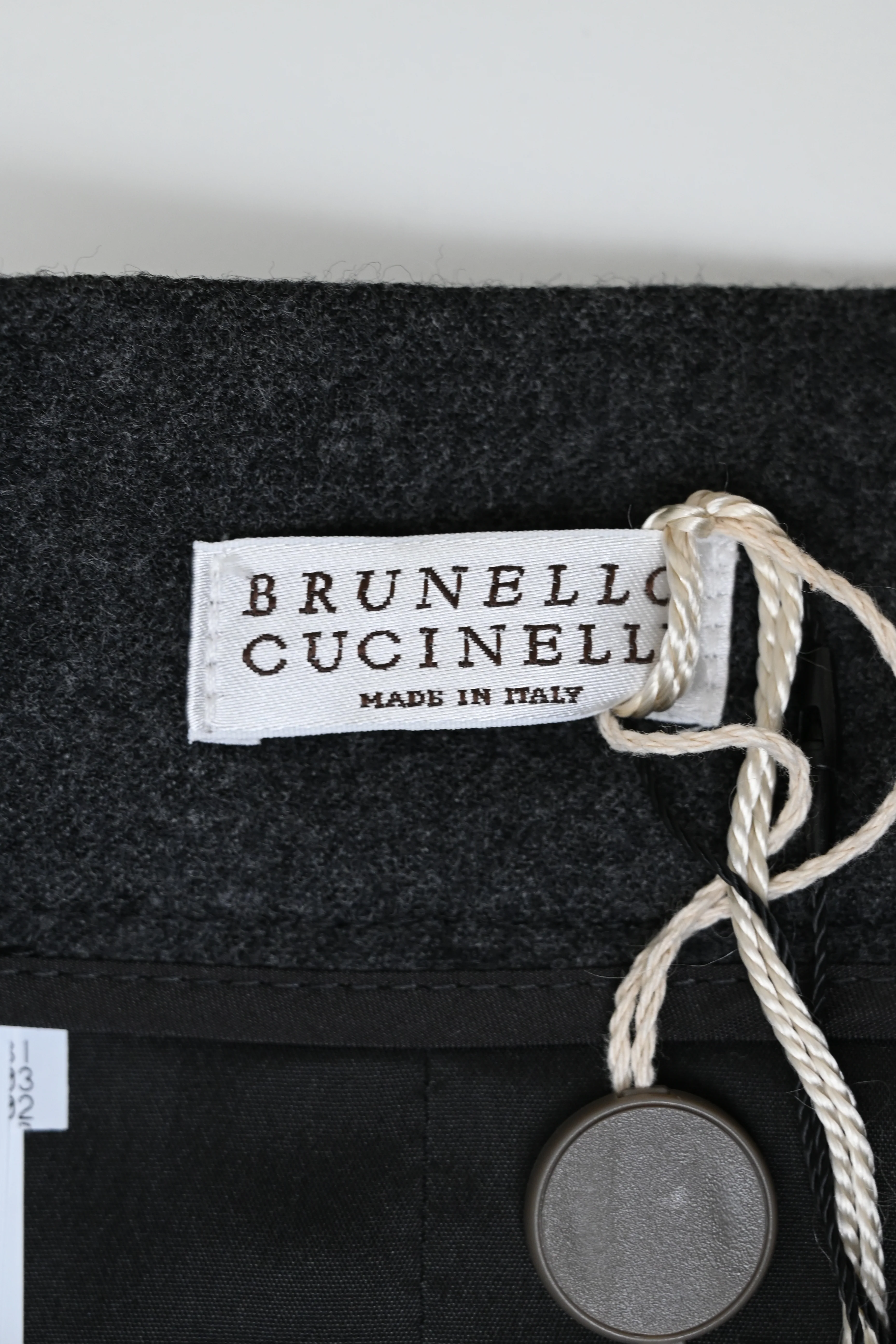 Women's Brunello Cucinelli Wrap-Effect Fringed Skirt in Grey Wool - Image 8