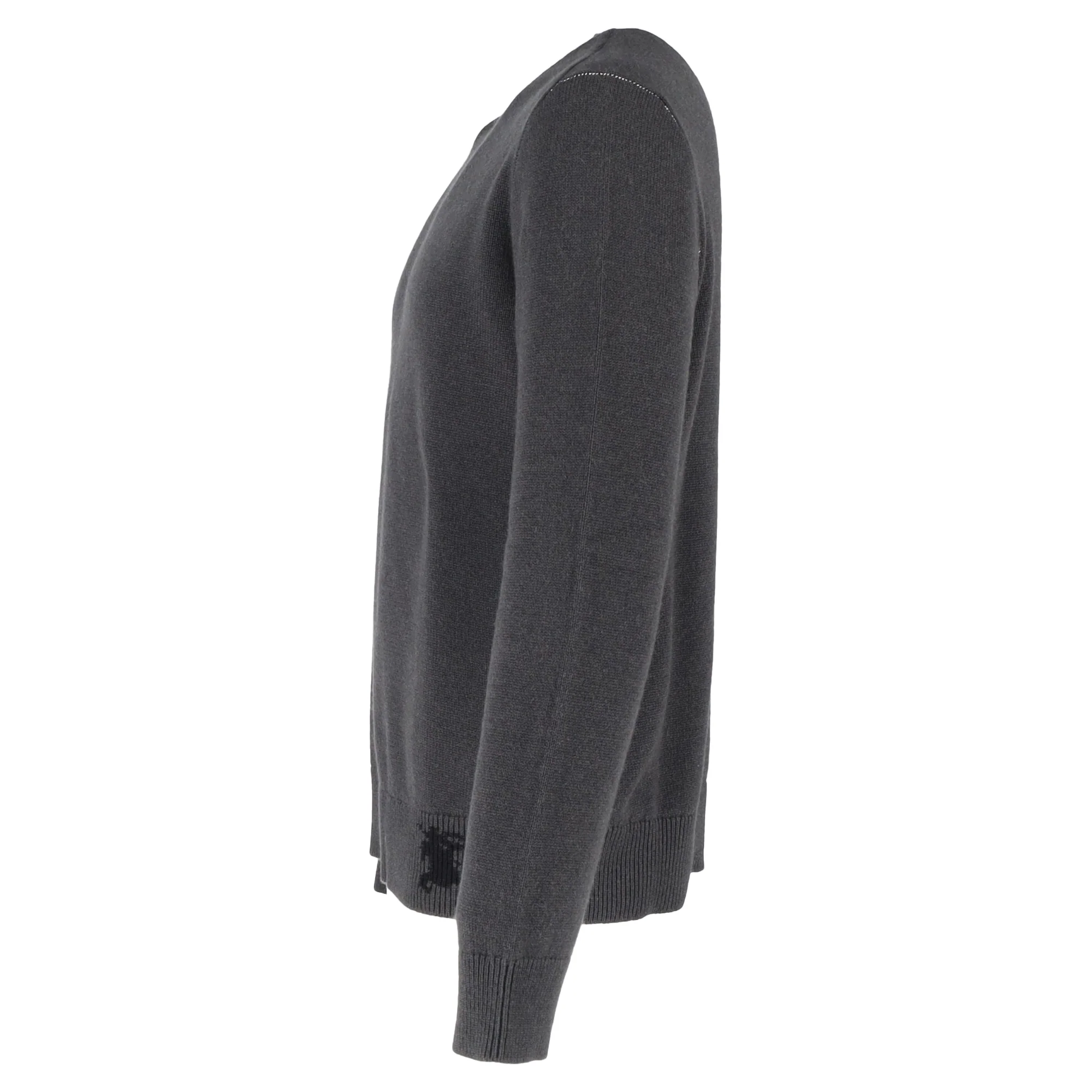 Men's Burberry Equestrian Knight Sweater in Grey Cashmere - Image 2