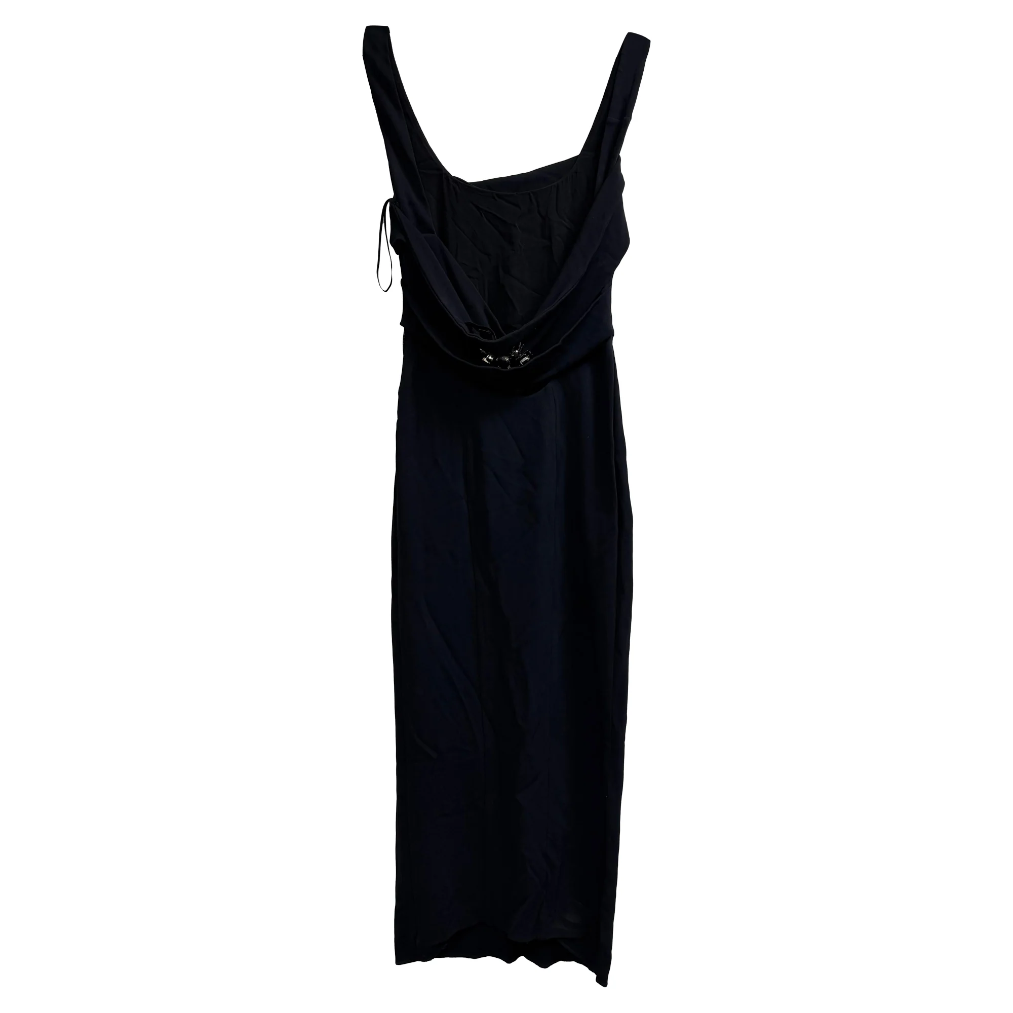 Women's Burberry Jewel-Embellished Sleeveless Midi Dress in Black Viscose