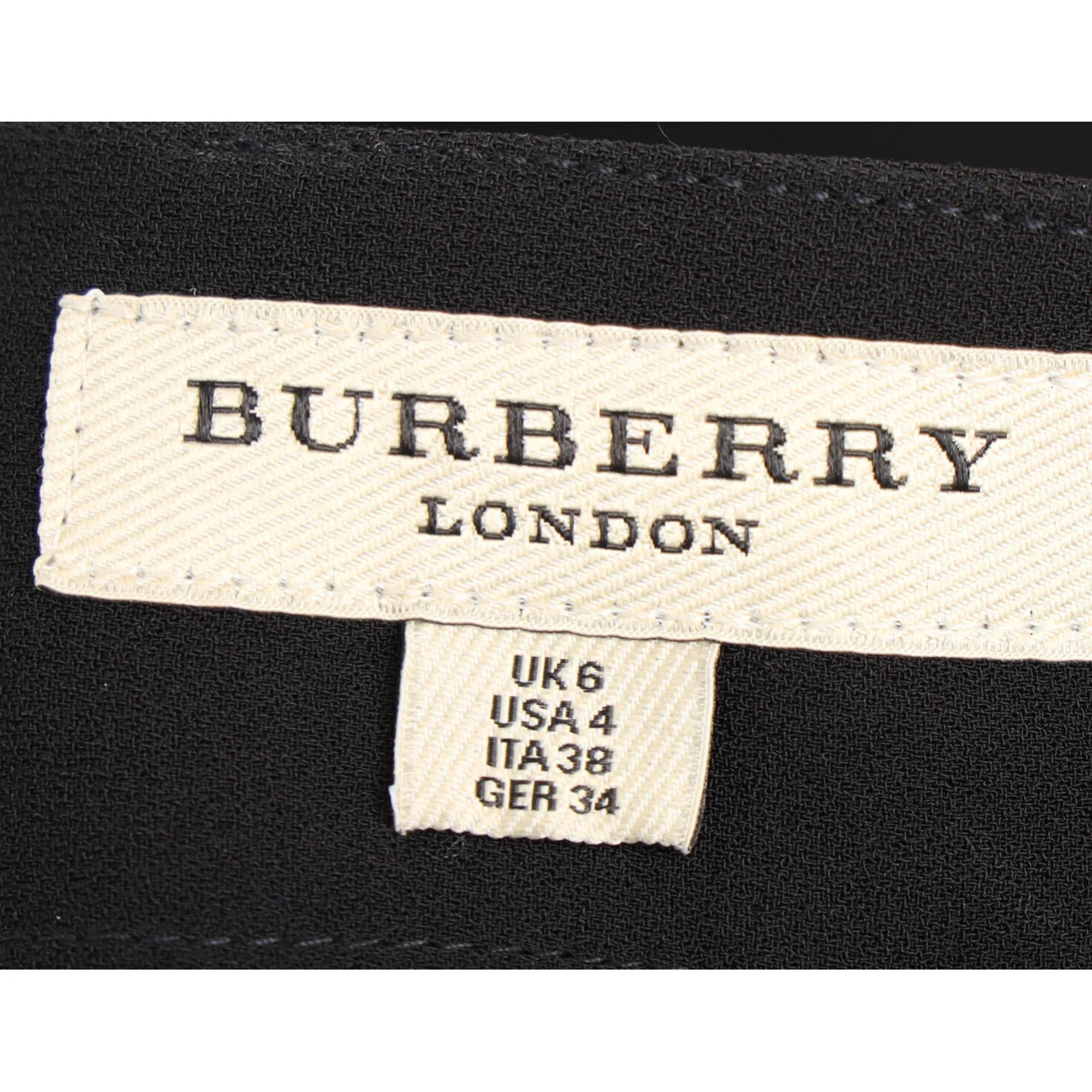 Women's Burberry Leather Trimmed Midi Pencil Skirt in Black Triacetate - Image 4