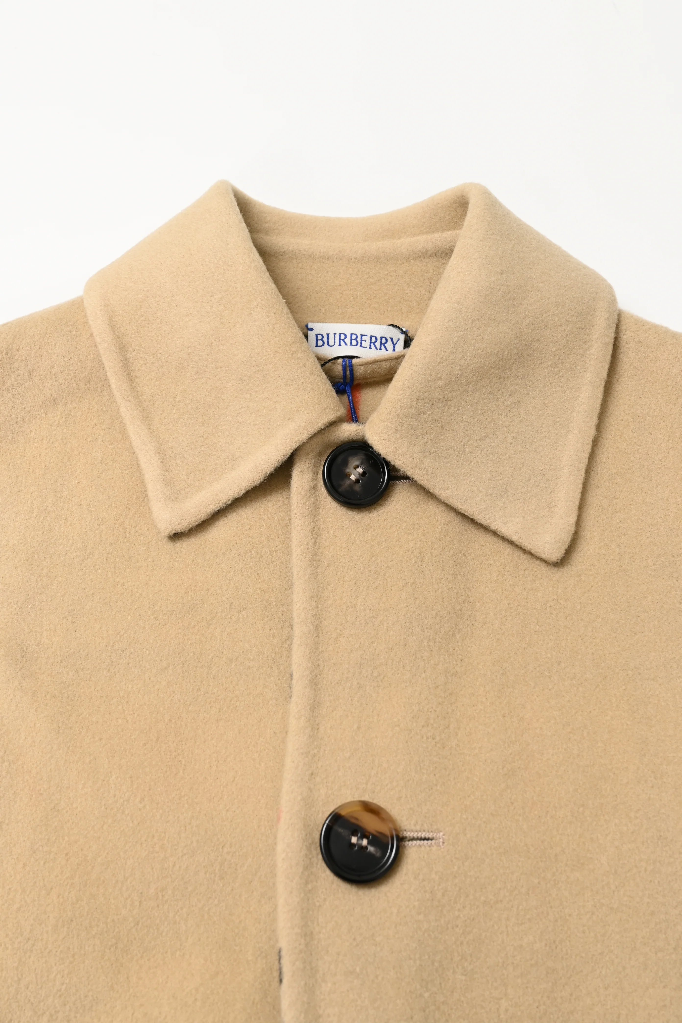 Women's Burberry Single-Breasted Jacket in Beige Wool - Image 8