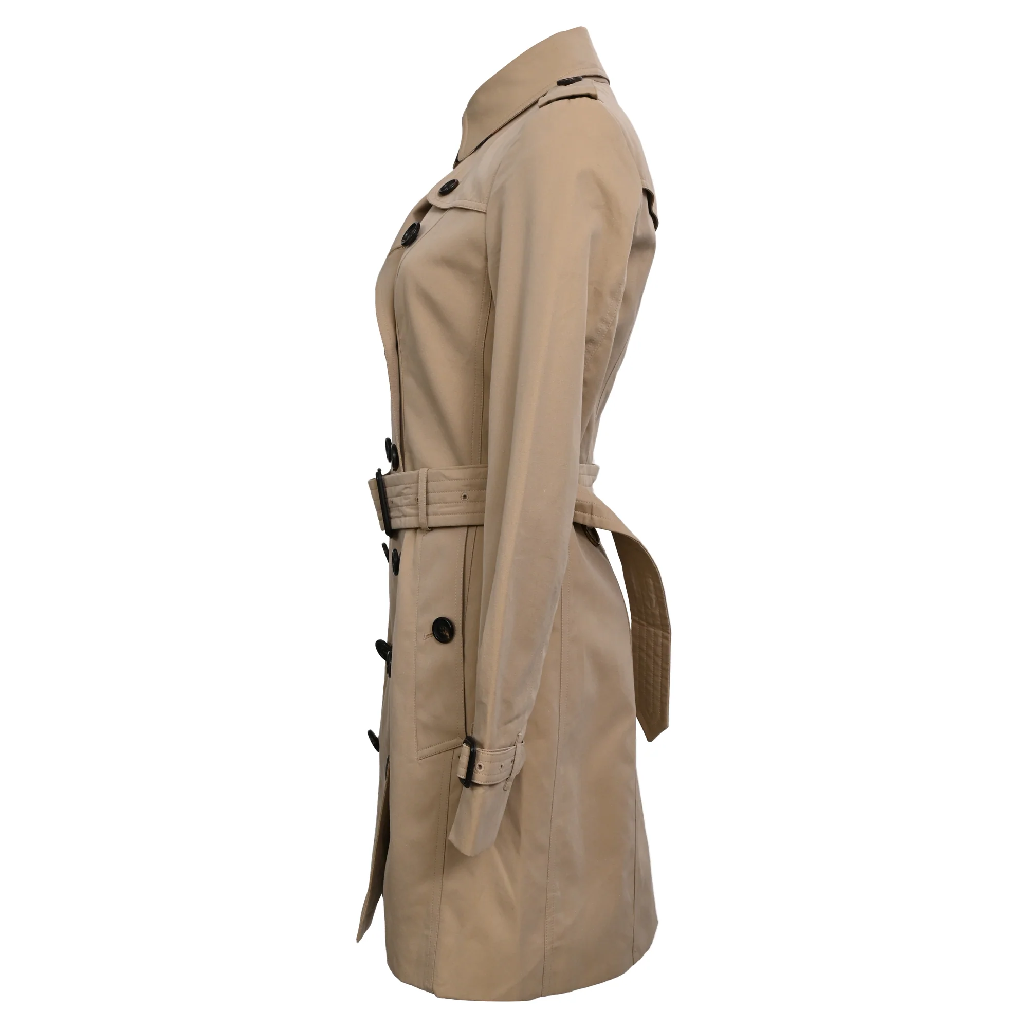 Women's Burberry The Sandringham Belted Trench Coat in Beige Cotton - Image 2