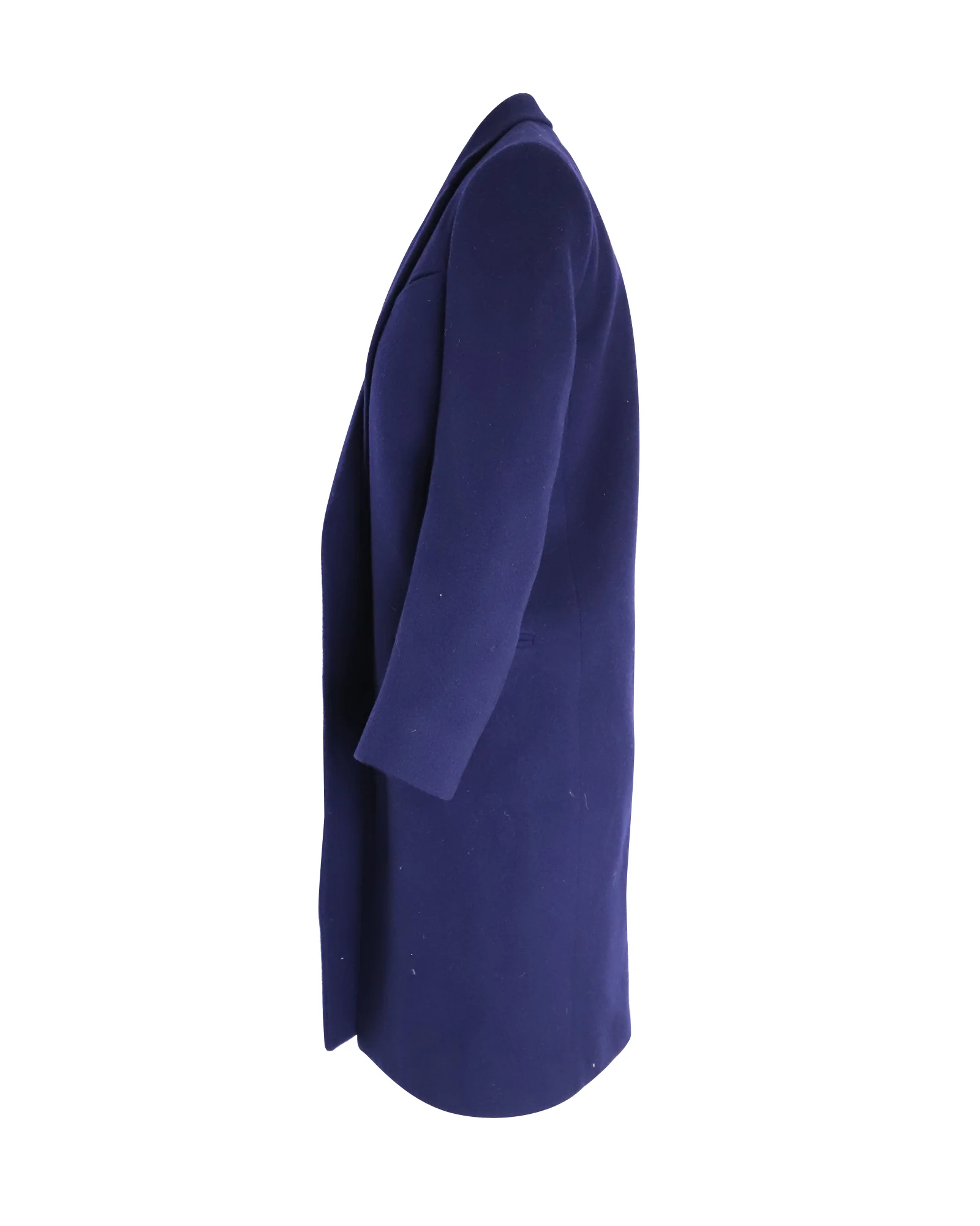 Women's Celine Open-Front Coat in Blue Wool - Image 2
