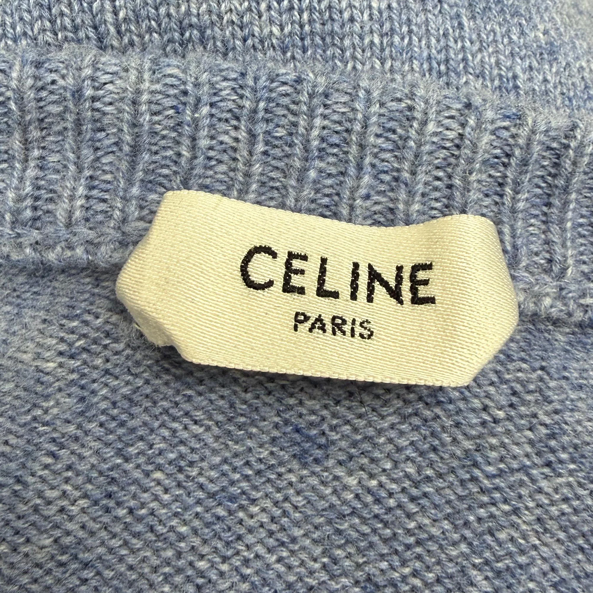 Men's Celine V-Neck Sweater in Blue Cashmere - Image 4