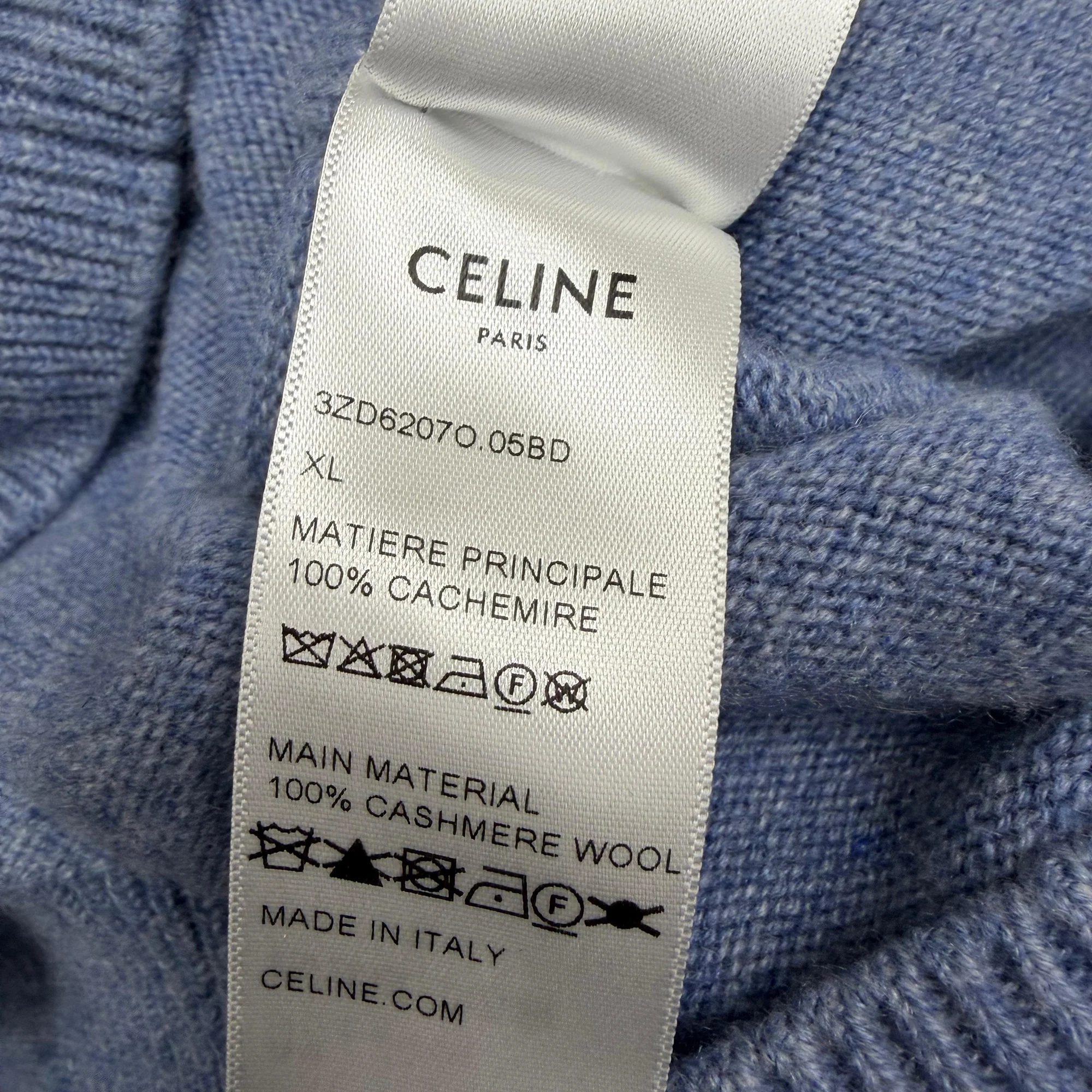 Men's Celine V-Neck Sweater in Blue Cashmere - Image 5
