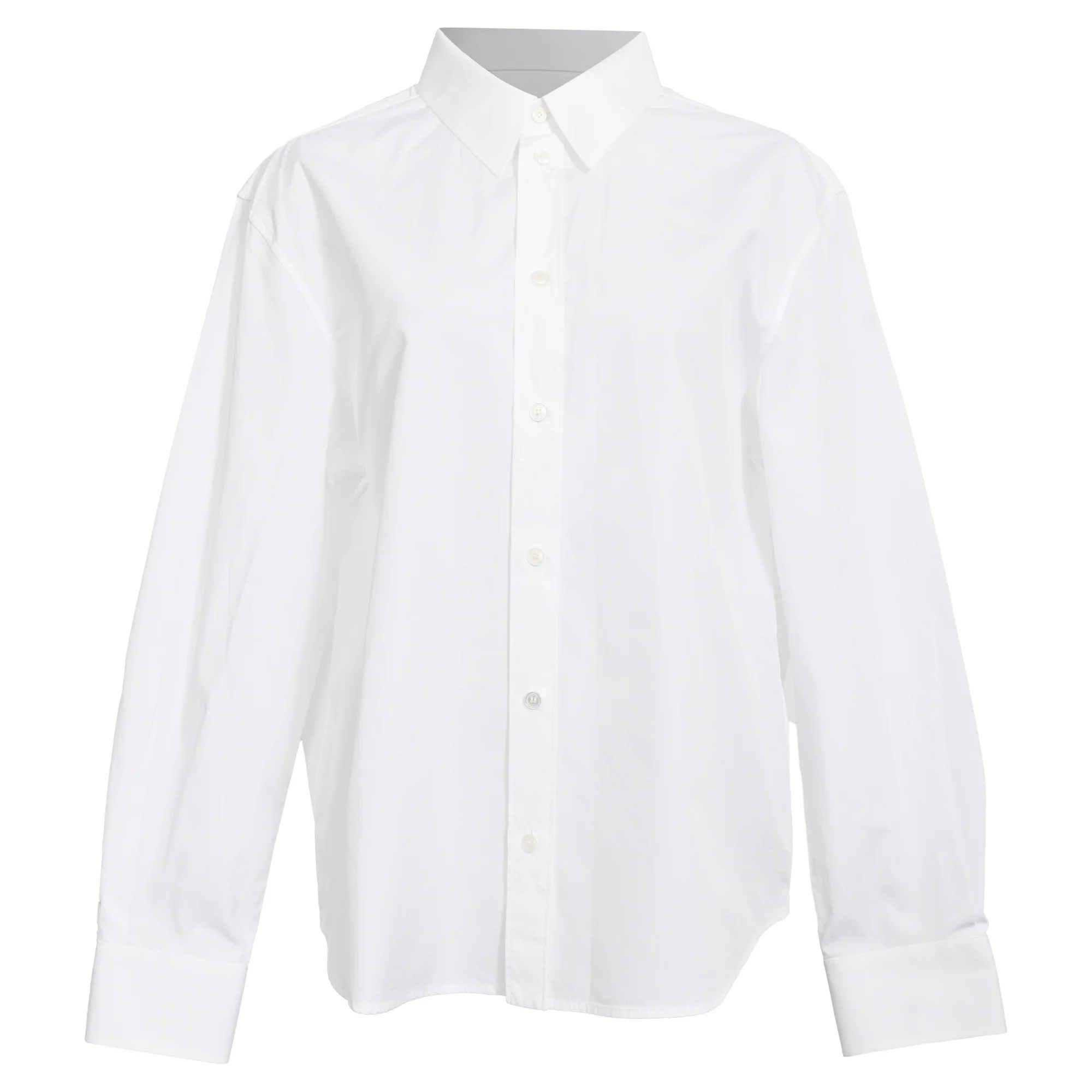 Women's  Celine Button-Down Shirt in White Cotton