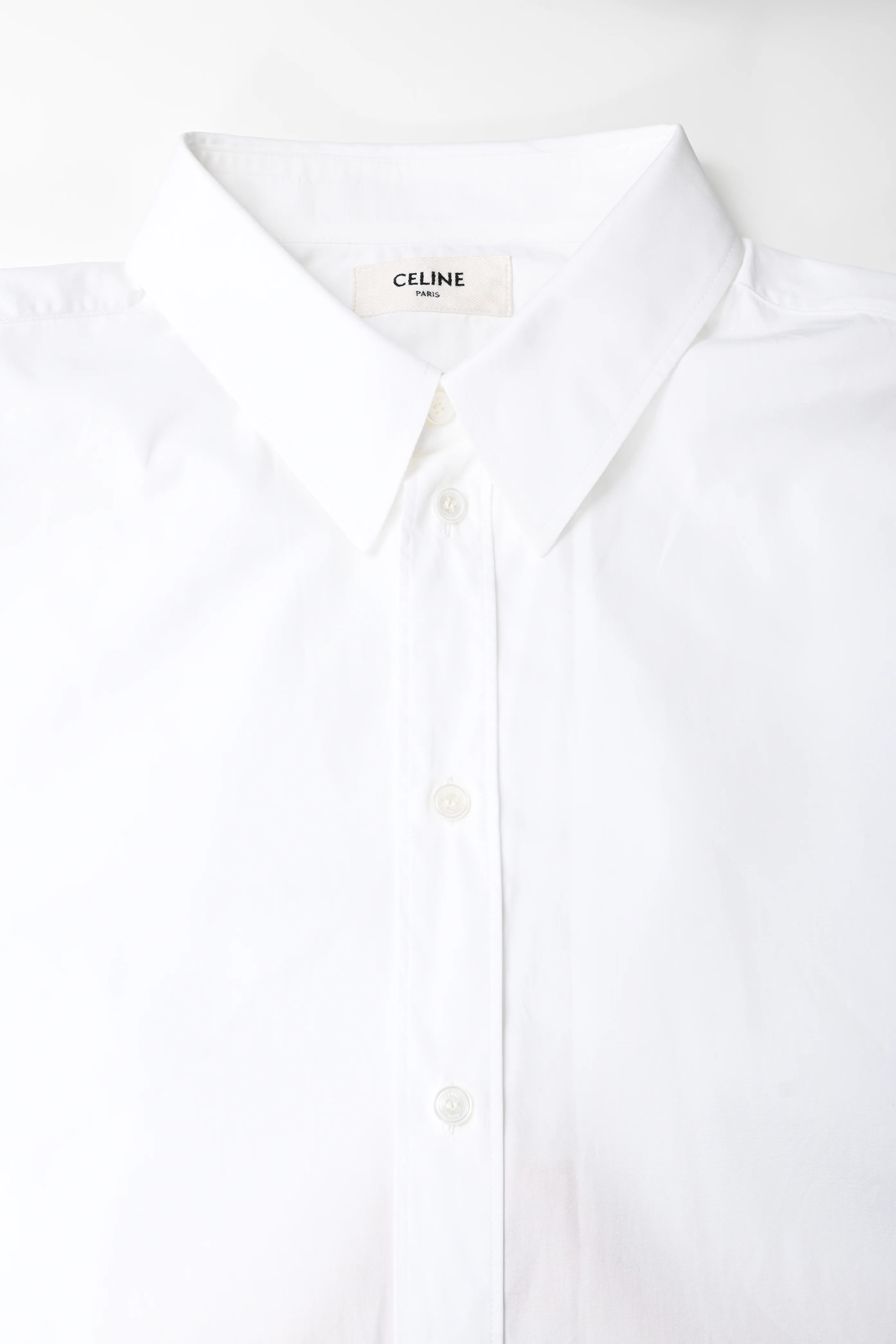 Women's  Celine Button-Down Shirt in White Cotton - Image 10