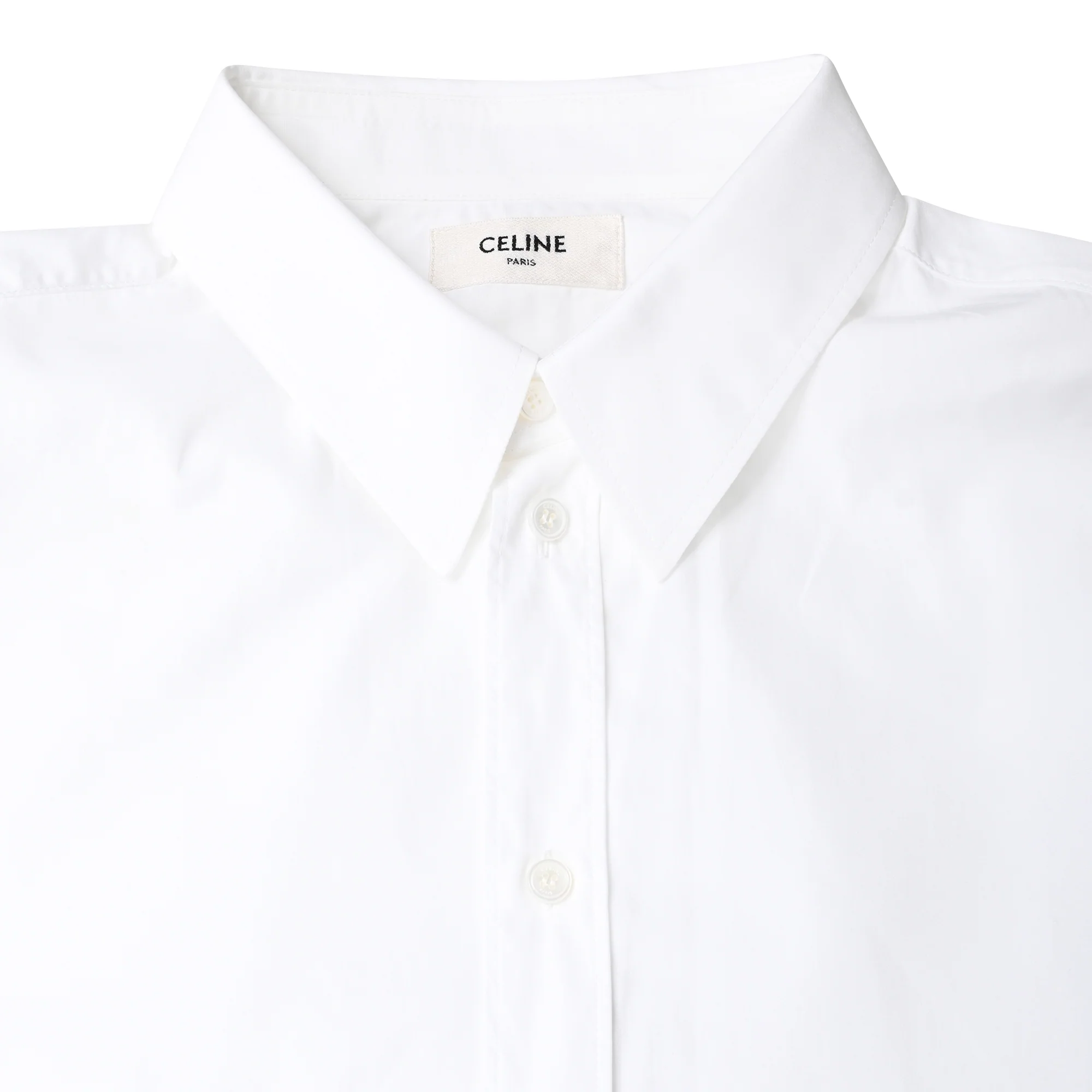 Women's  Celine Button-Down Shirt in White Cotton - Image 5