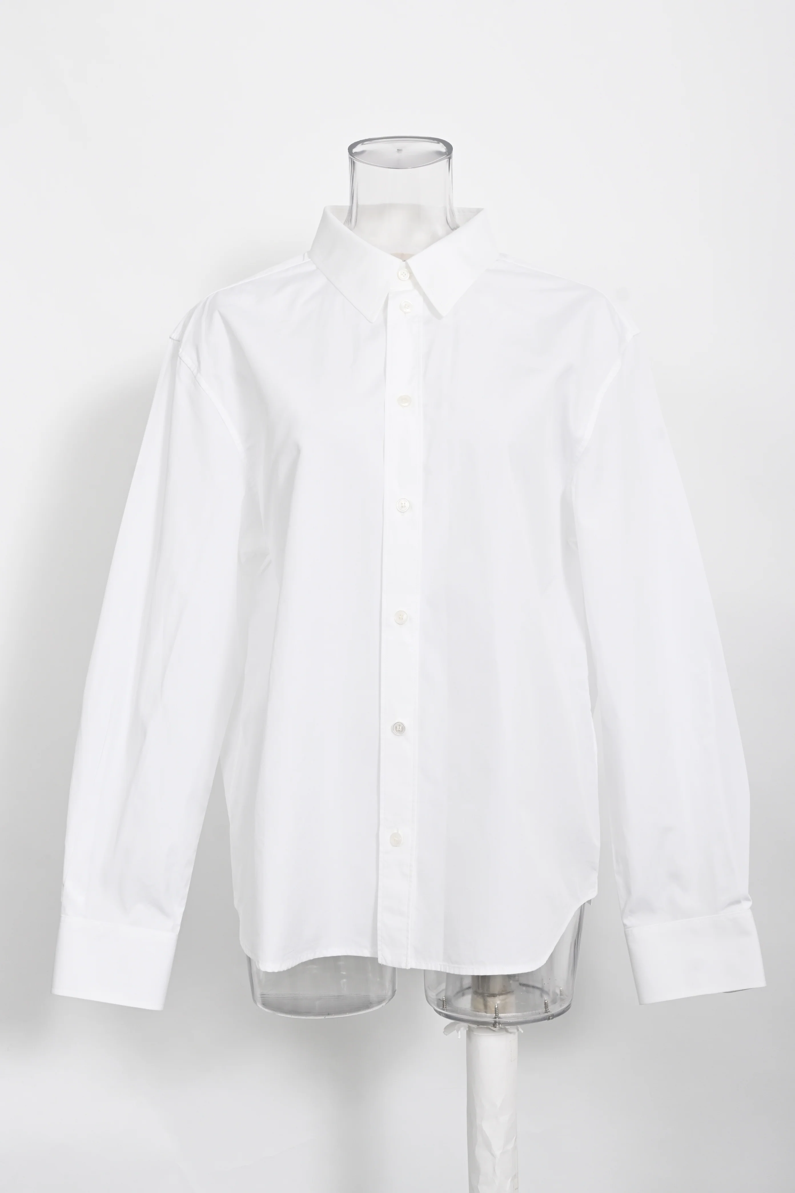 Women's  Celine Button-Down Shirt in White Cotton - Image 6