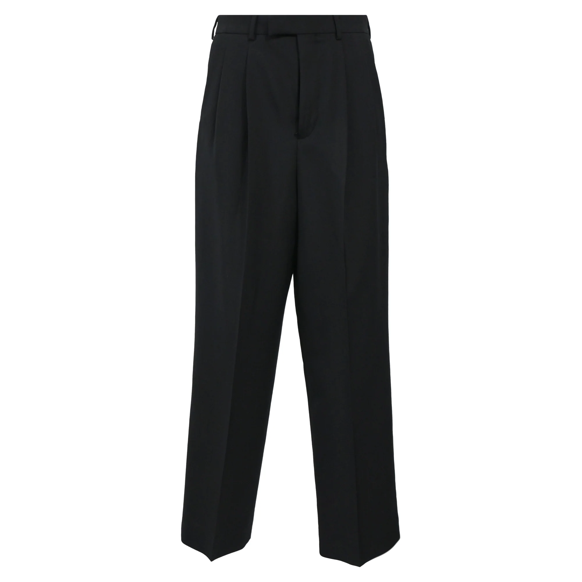 Women's Celine Double-Pleated Margaret Pants in Black Wool