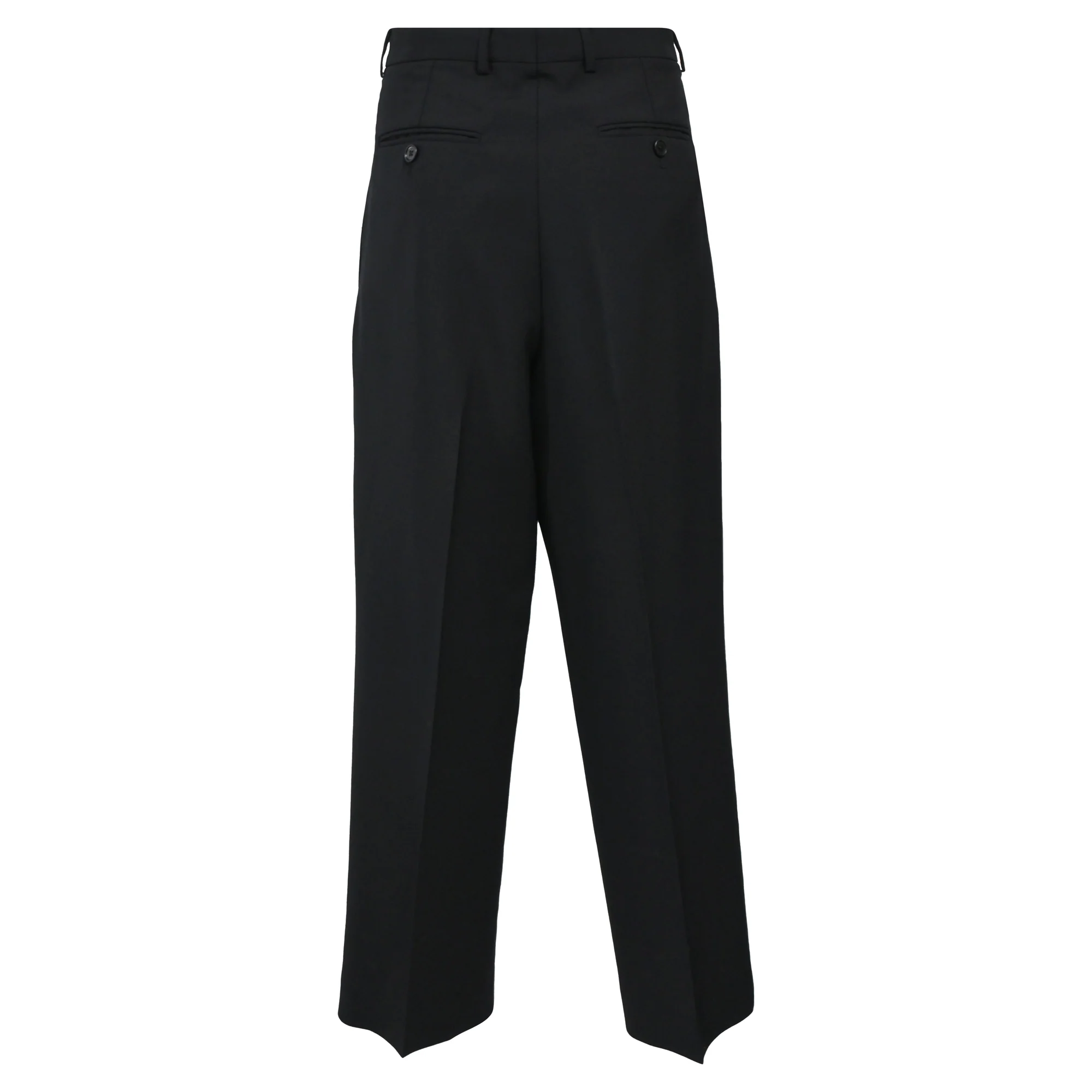 Women's Celine Double-Pleated Margaret Pants in Black Wool - Image 3