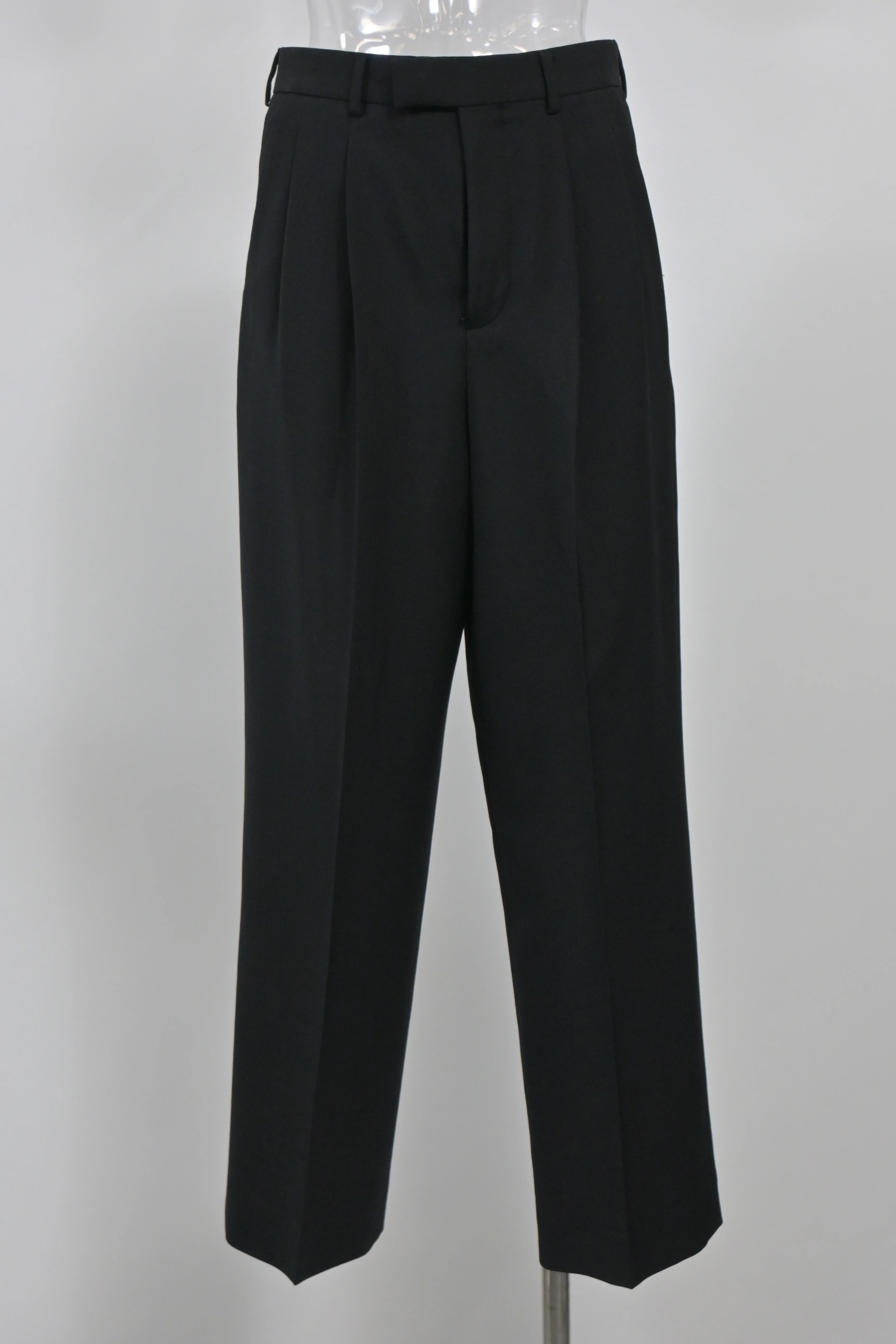 Women's Celine Double-Pleated Margaret Pants in Black Wool - Image 5