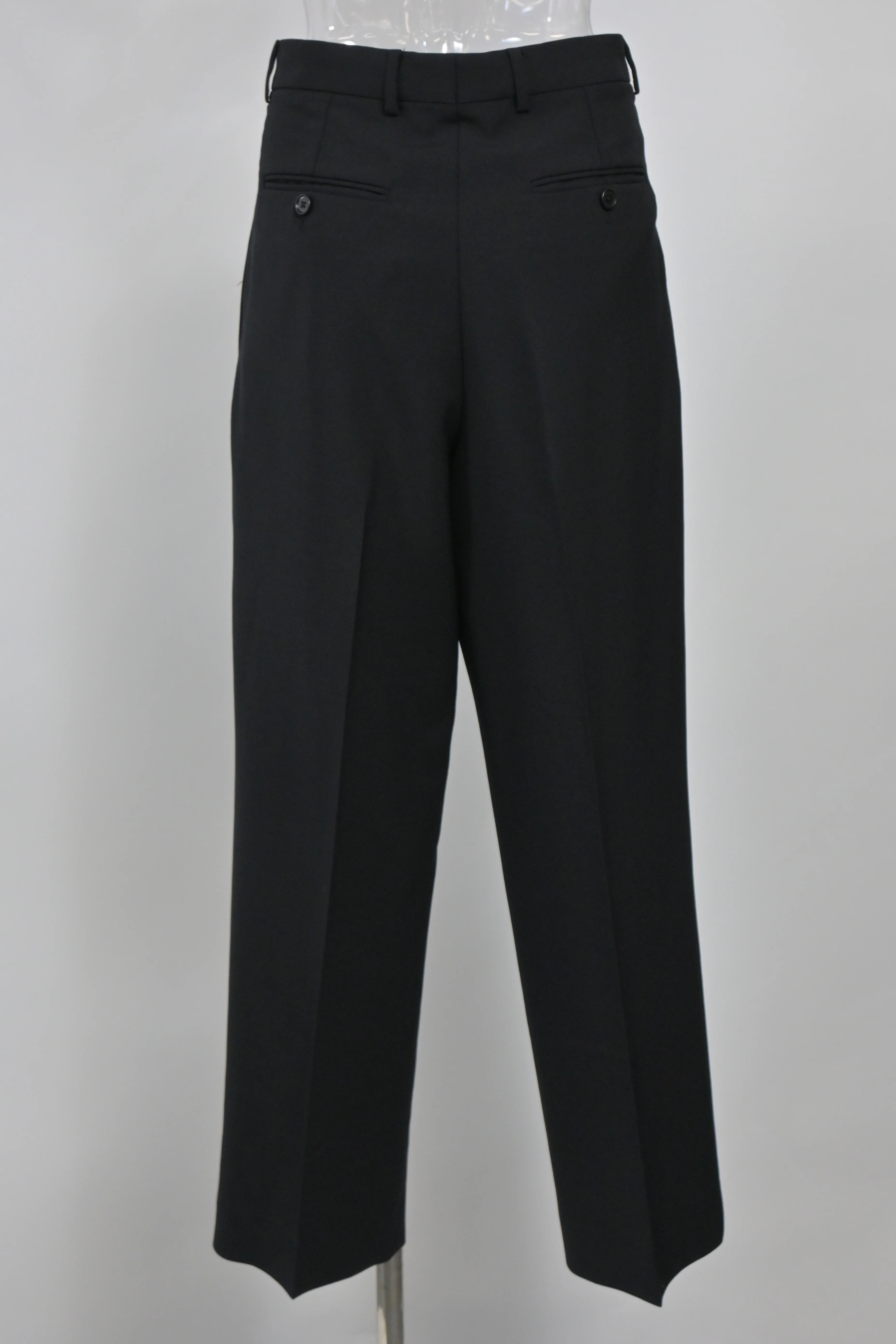 Women's Celine Double-Pleated Margaret Pants in Black Wool - Image 7
