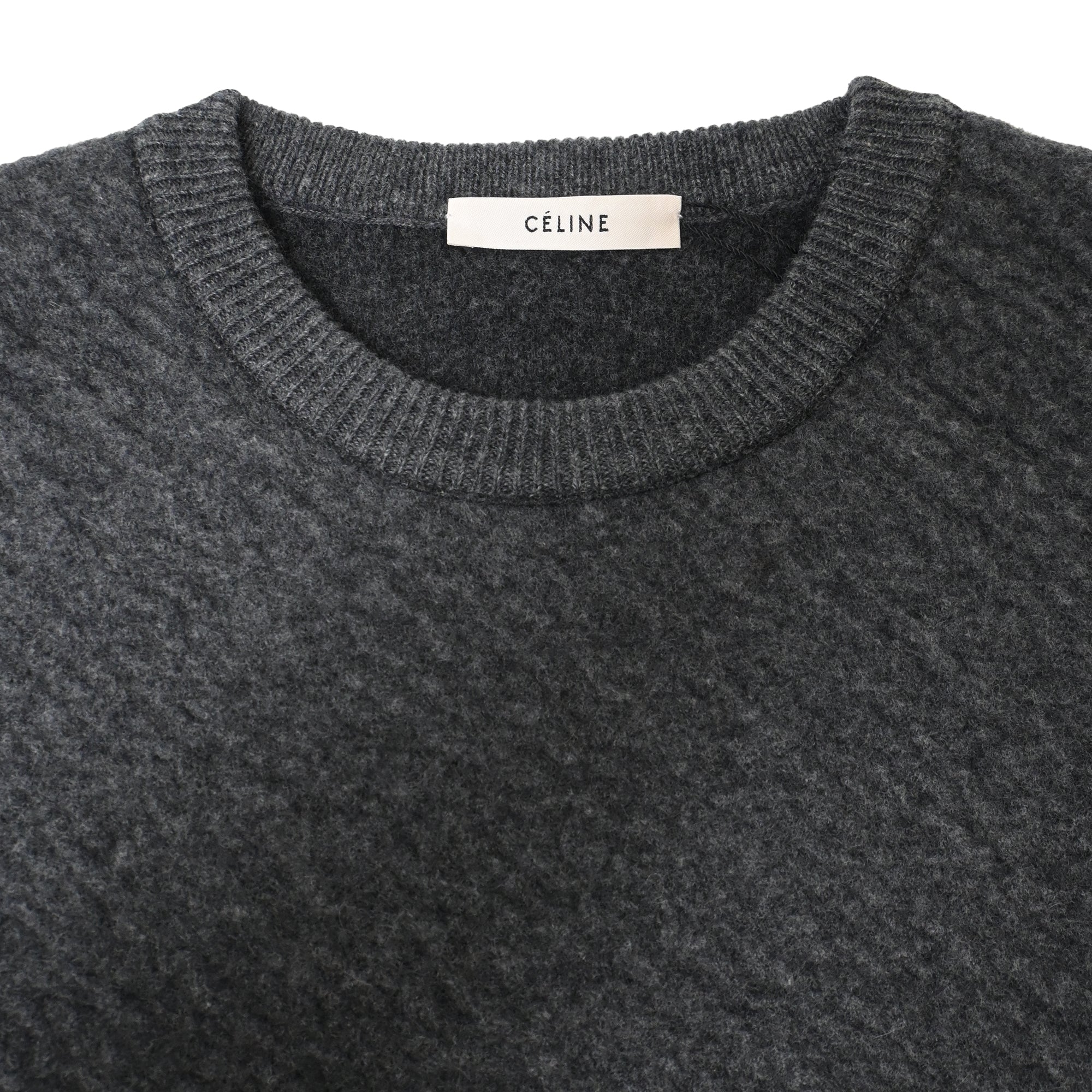 Women's  Celine Knitted Crewneck Sweater in Grey Wool - Image 5