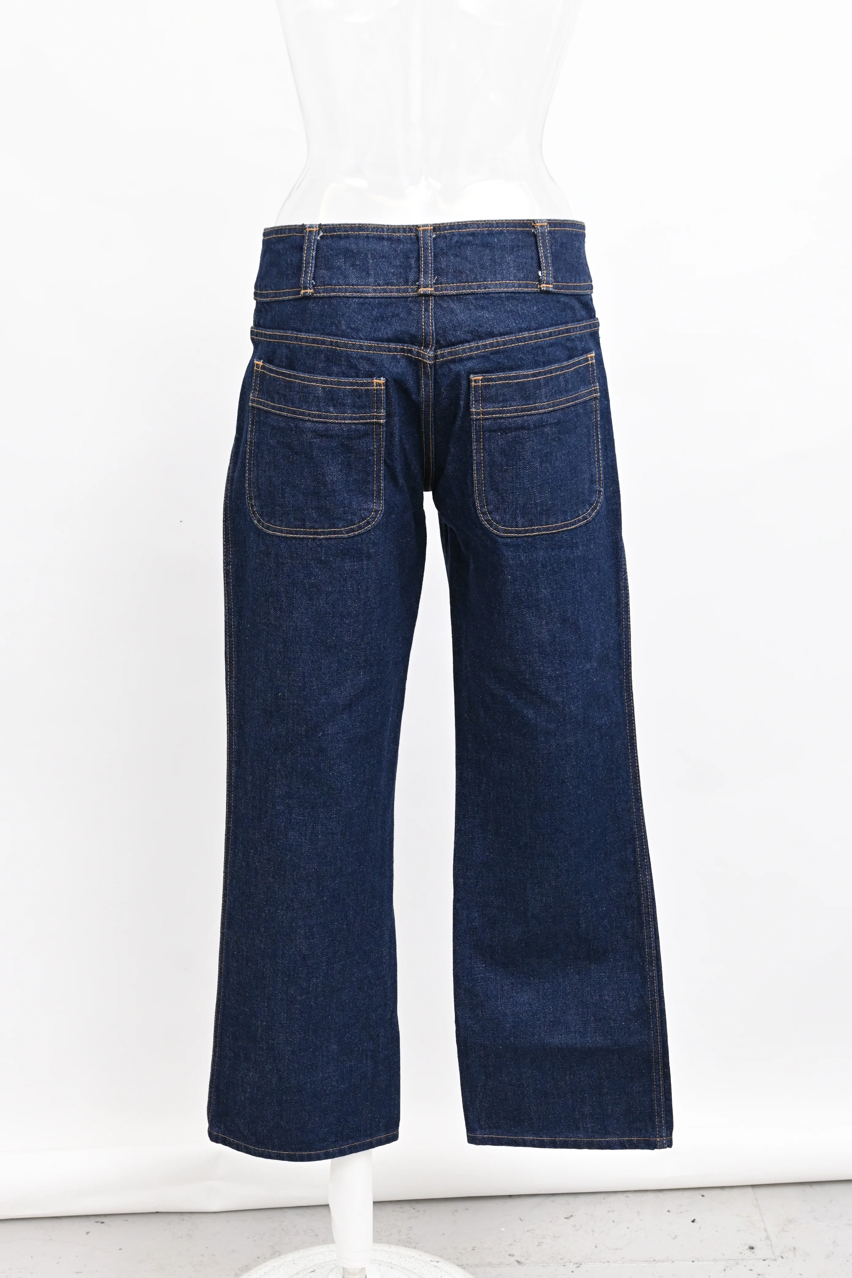 Women's Celine Mid Rise Bootcut Jeans in Blue Denim - Image 7