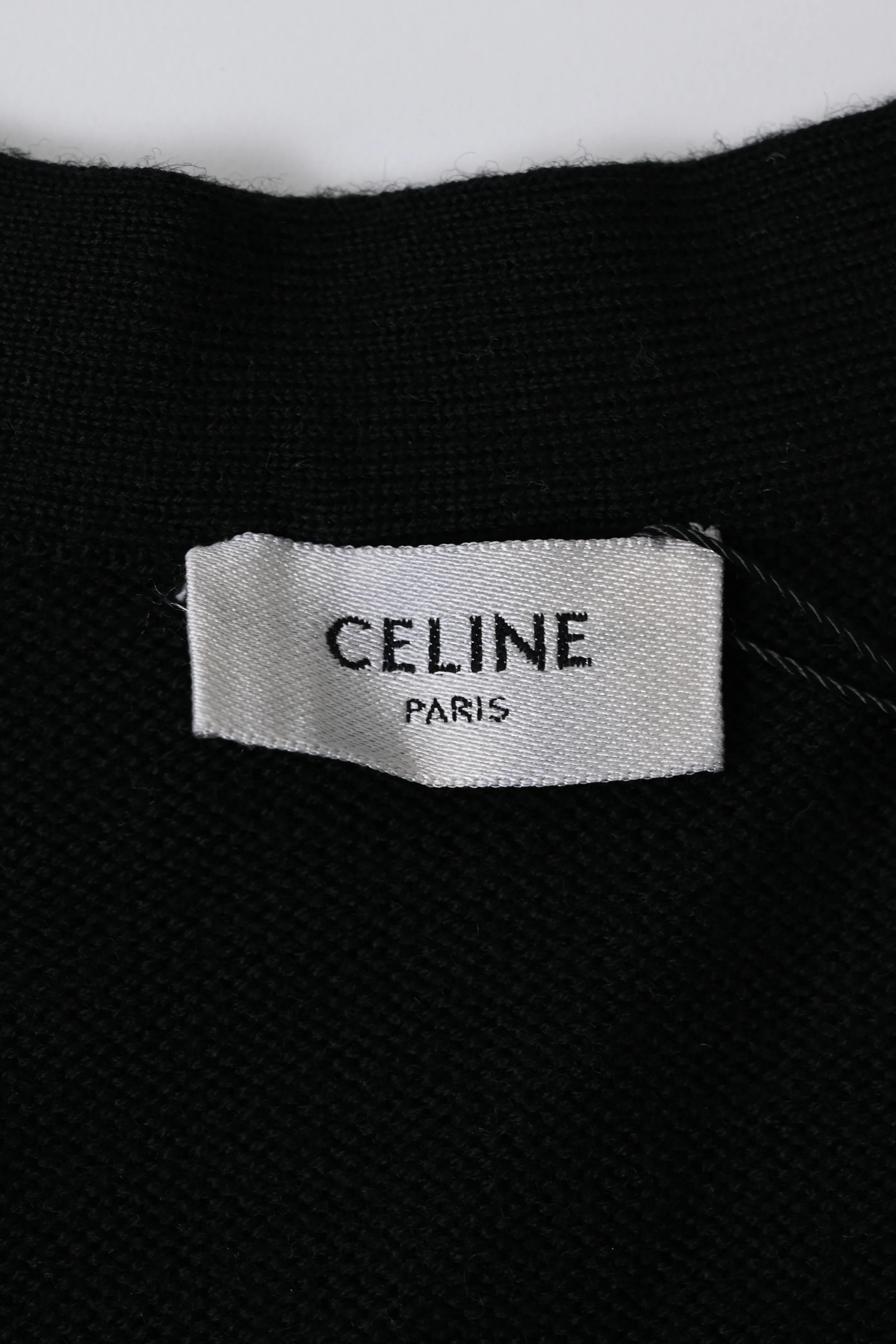 Women's Celine Studded Open Front Cardigan in Black Wool - Image 9