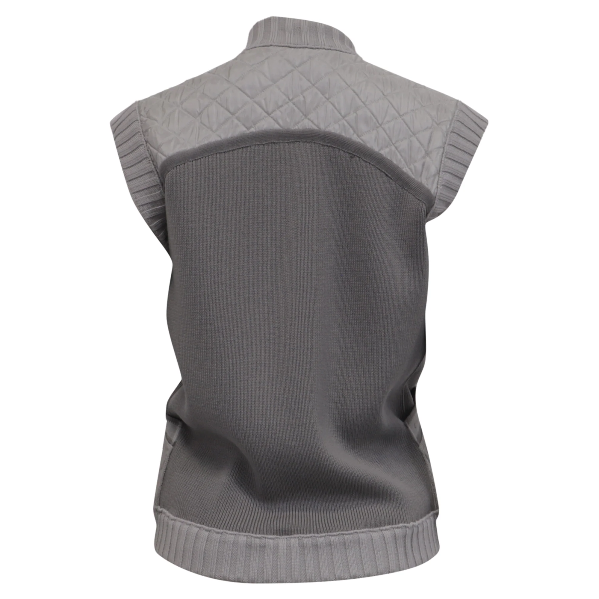 Women's Chanel Sports Knit Quilted Vest in Grey Wool - Image 4