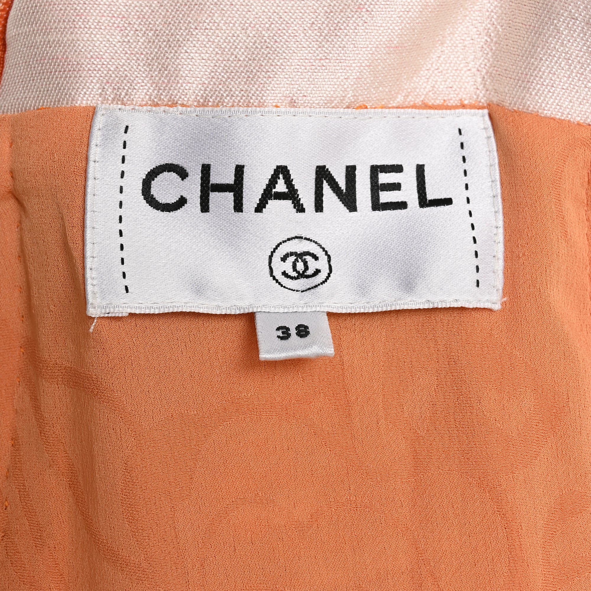 Women's Chanel Tweed Pockets Accent Mini Dress in Orange Polyester - Image 5