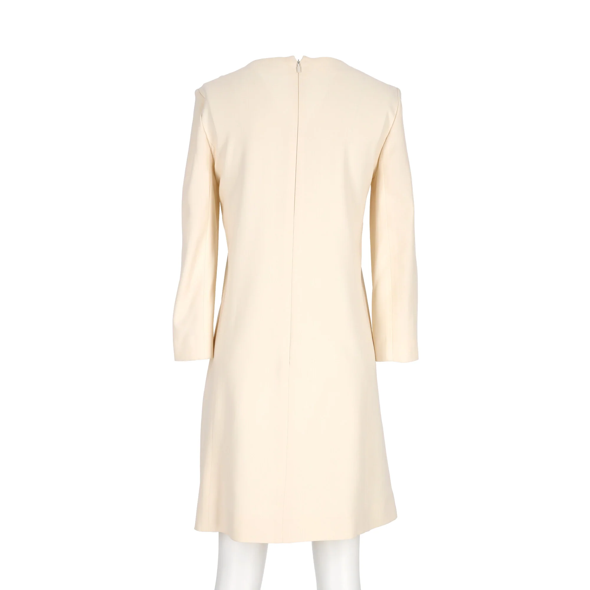 Women's Chloé Button Detail Dress in Beige Acetate - Image 10