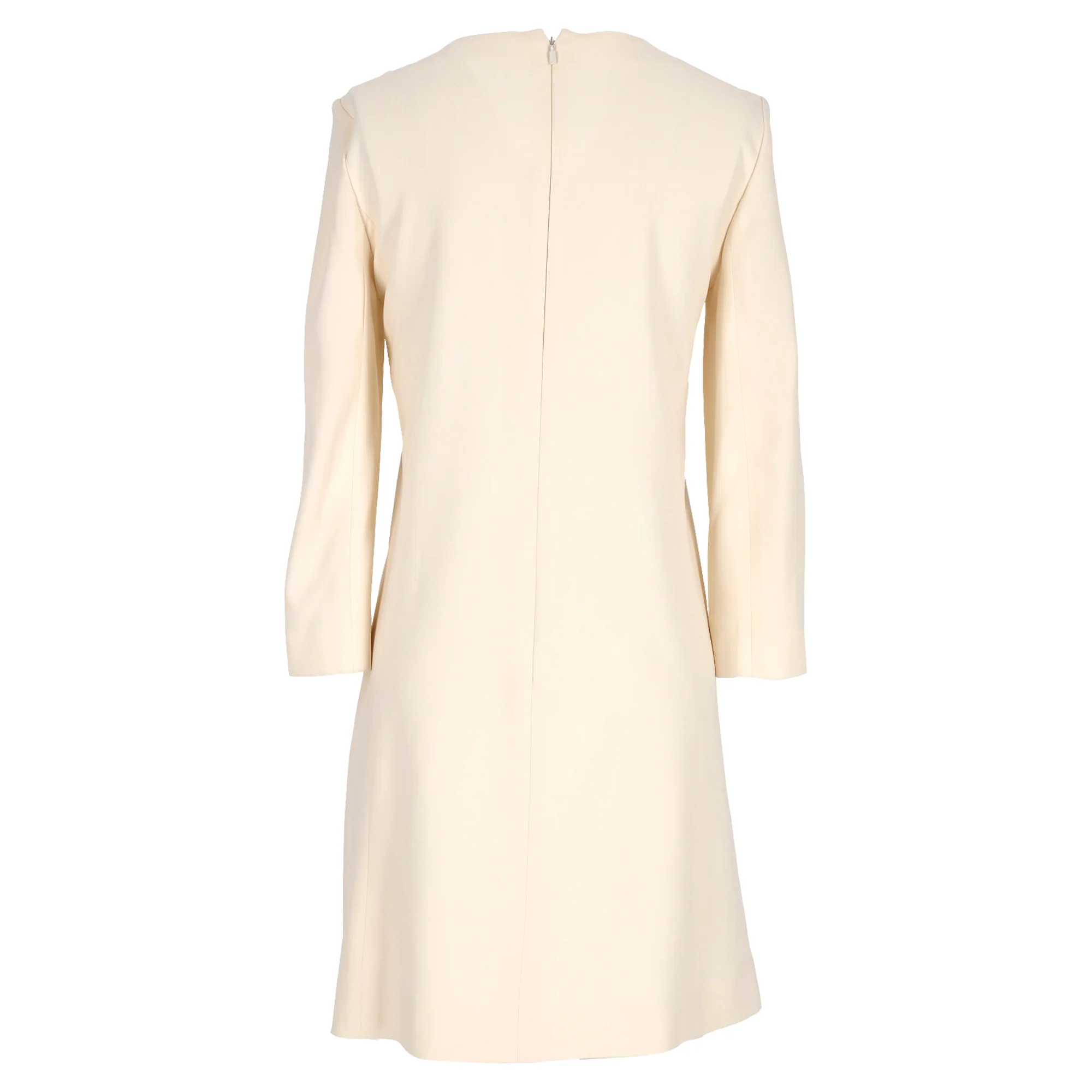 Women's Chloé Button Detail Dress in Beige Acetate - Image 3