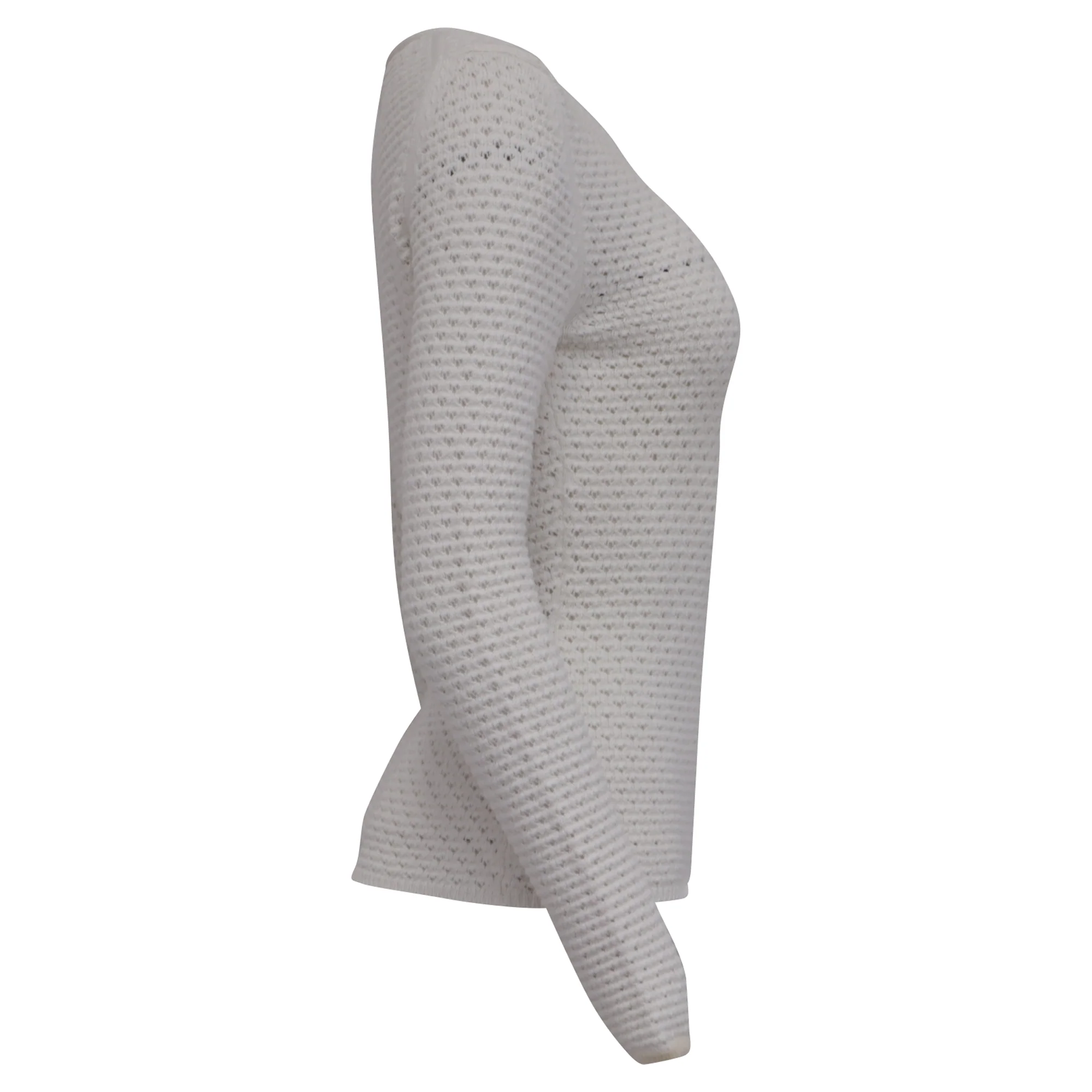 Women's Chloé Crochet-Knit Sweater in White Cotton - Image 3