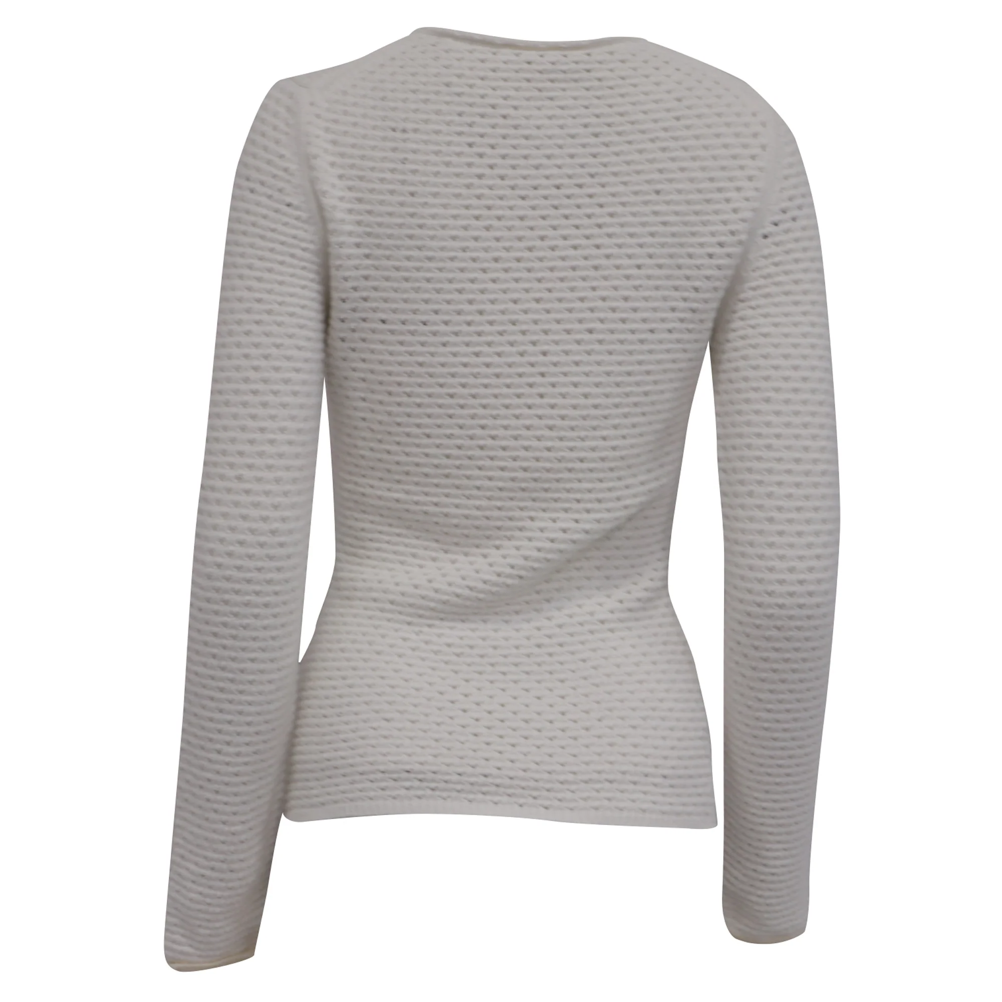Women's Chloé Crochet-Knit Sweater in White Cotton - Image 4