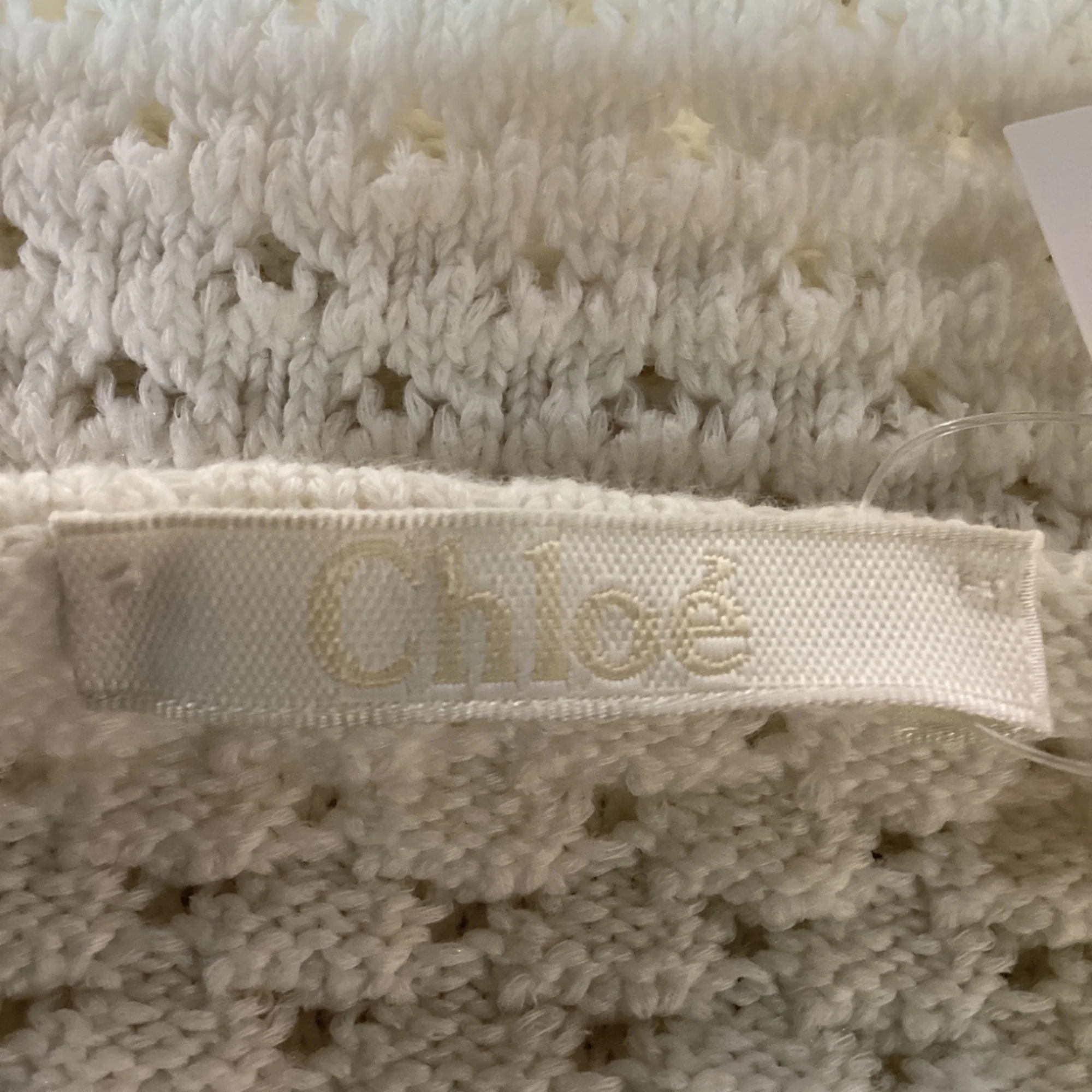 Women's Chloé Crochet-Knit Sweater in White Cotton - Image 6