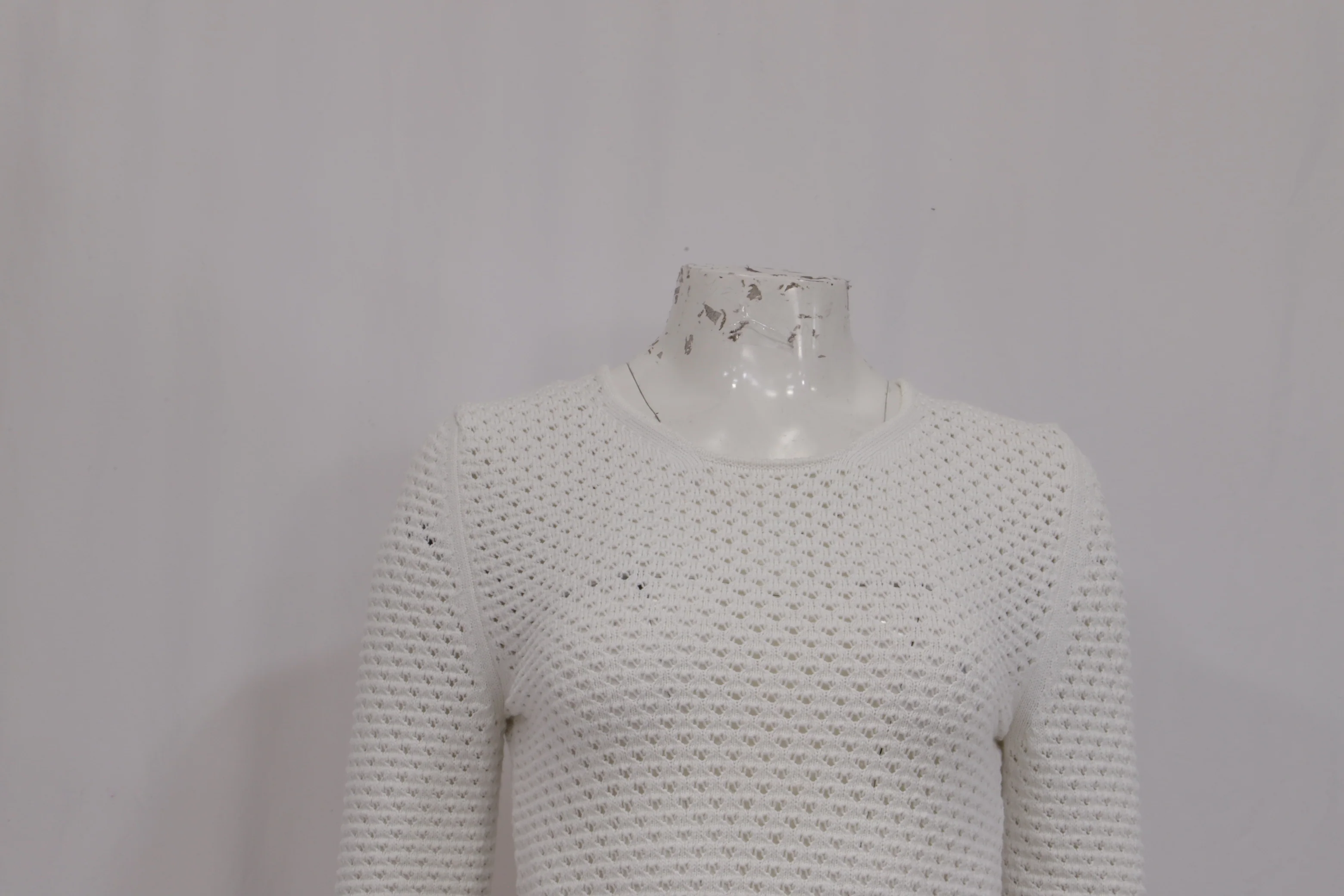Women's Chloé Crochet-Knit Sweater in White Cotton - Image 8