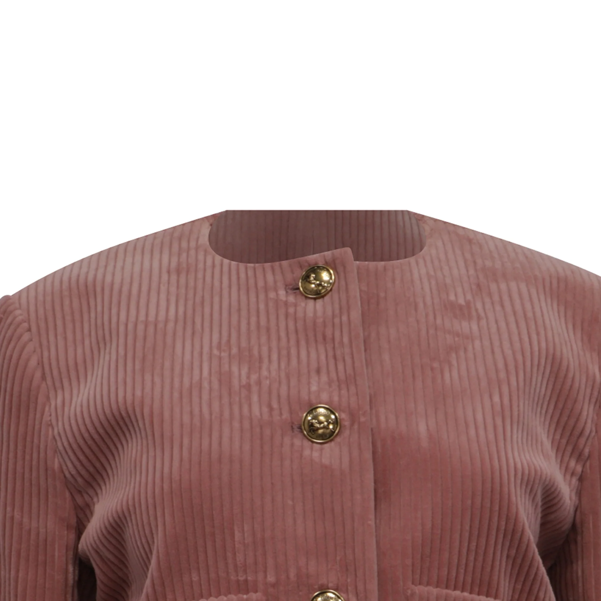 Women's Chloé Cropped Corduroy Jacket in Pink Cotton - Image 2