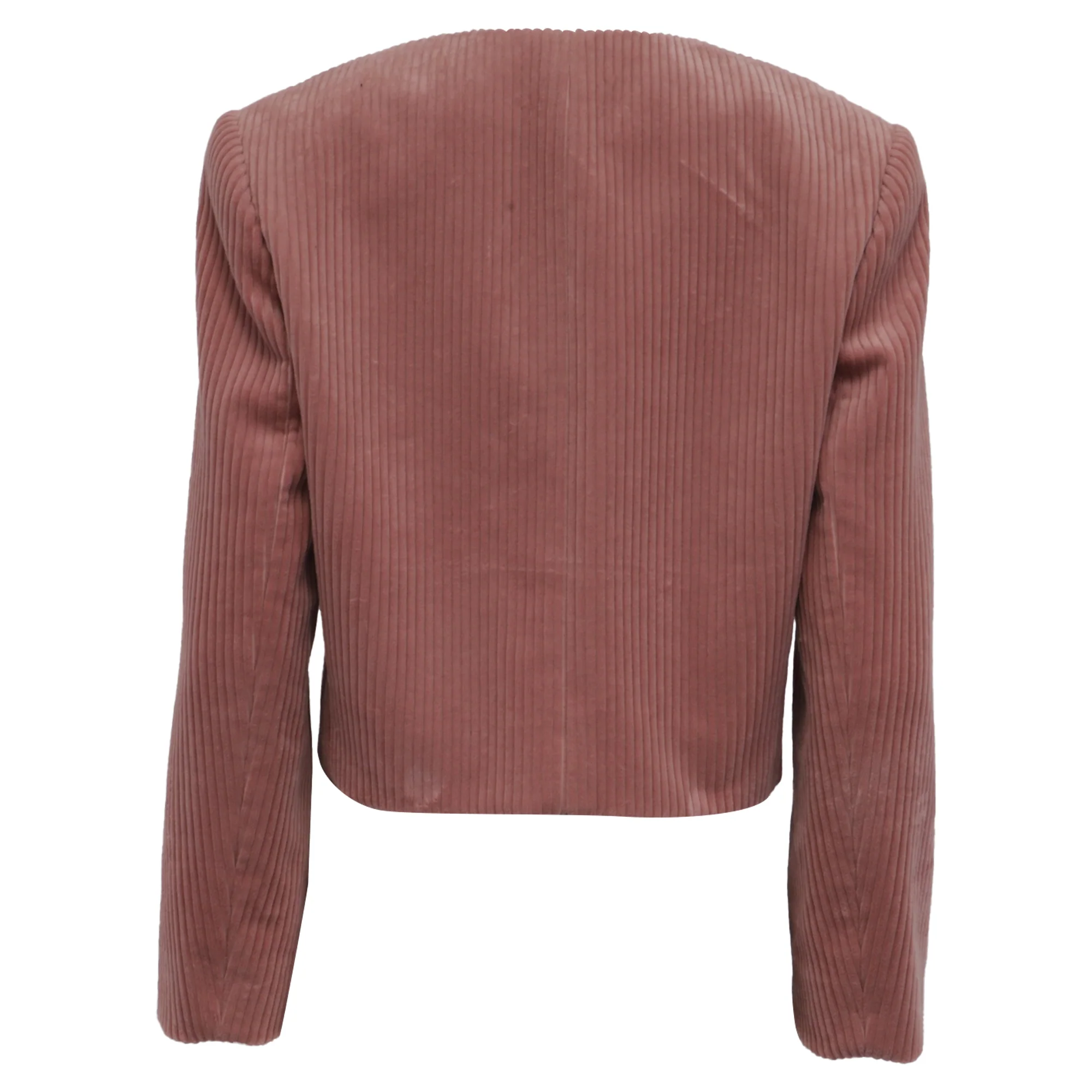 Women's Chloé Cropped Corduroy Jacket in Pink Cotton - Image 4