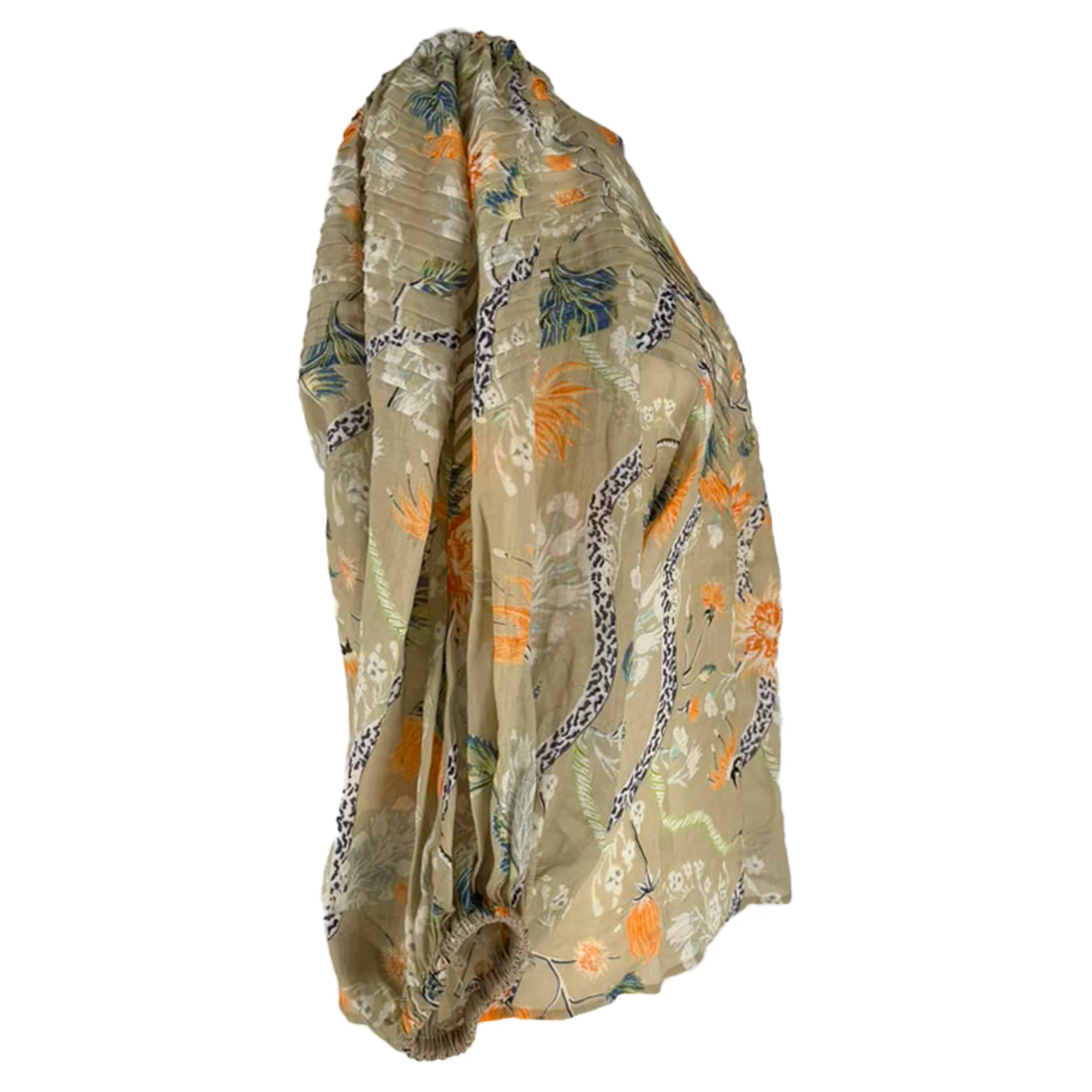 Women's Chloé Floral-Print Balloon Sleeved Blouse in Multicolor Ramie - Image 3