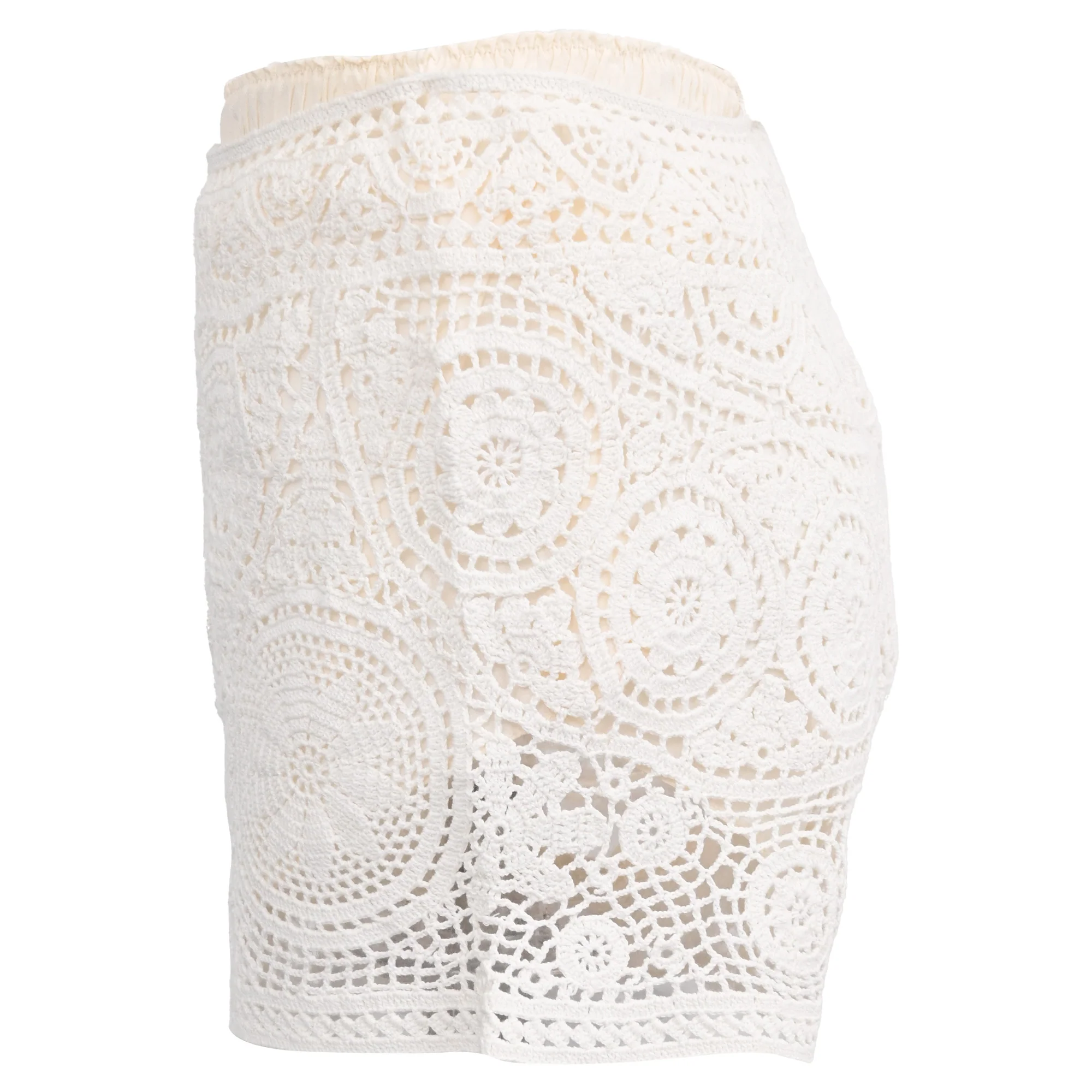 Women's Chloé Lace Pattern Mini Shorts in White Cotton - Image 2