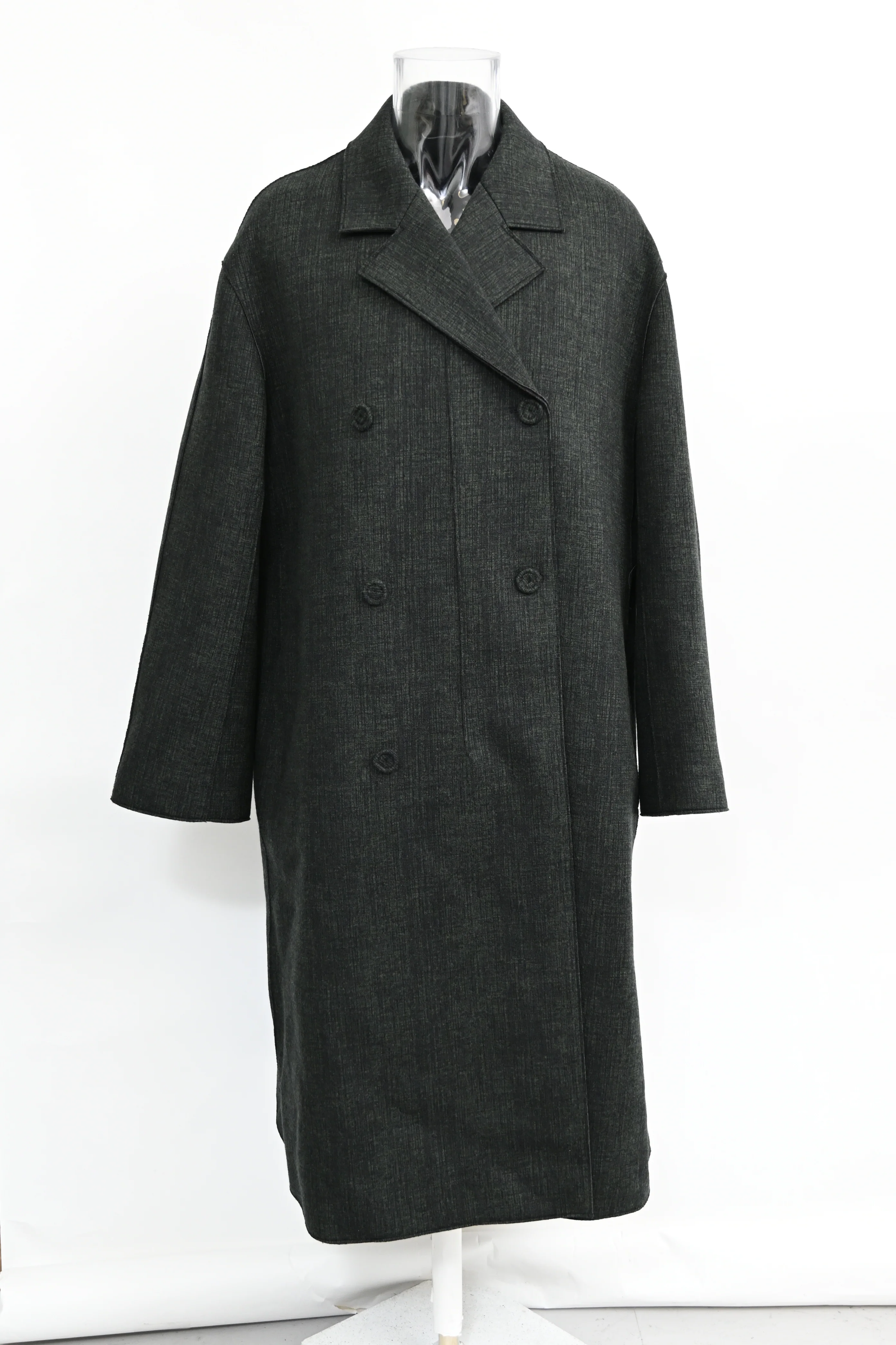 Men's Dior Double-Breasted Coat in Dark Grey Wool - Image 6