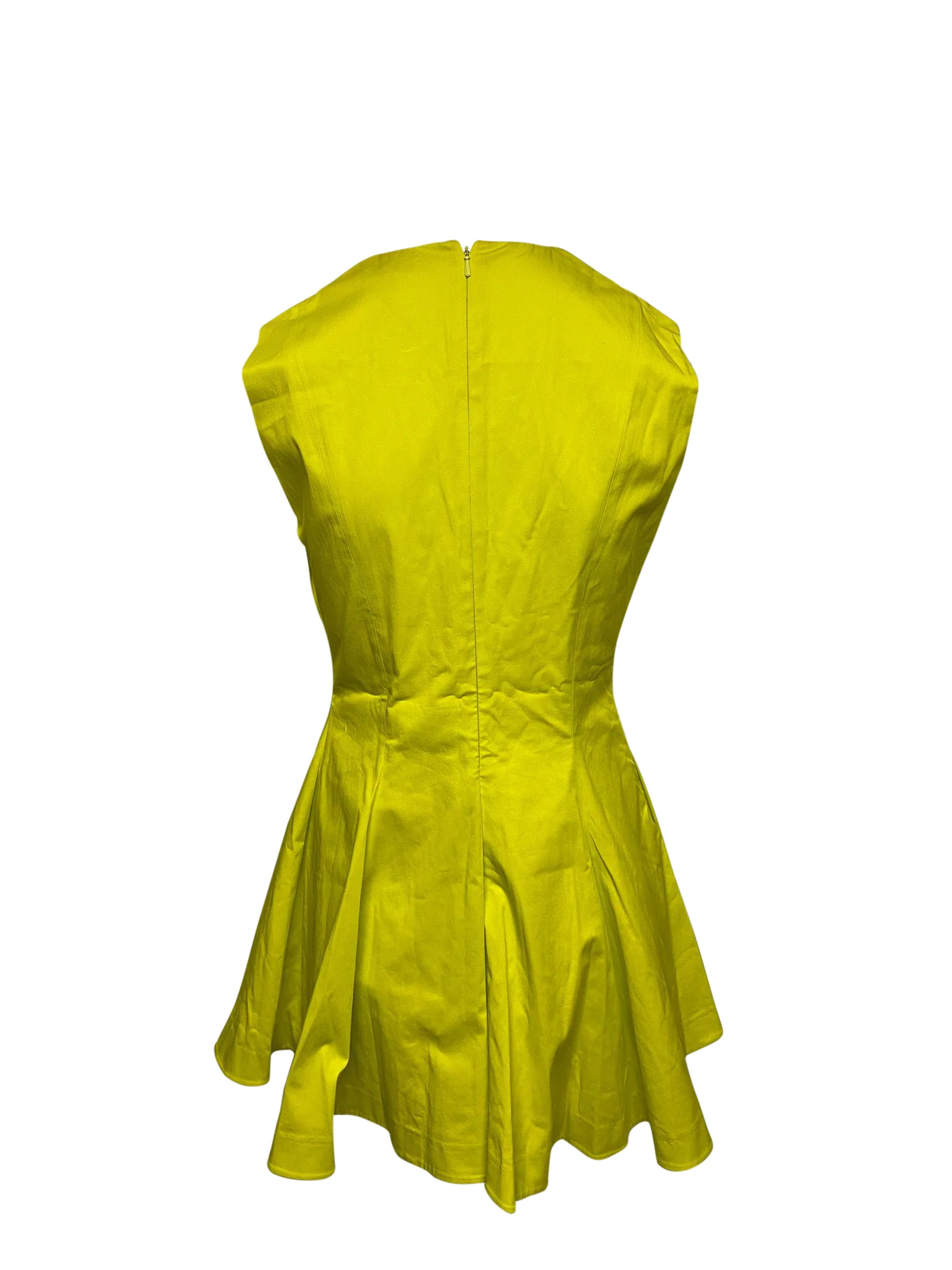 Women's Dior Box Pleated Mini Dress in Yellow Cotton - Image 2
