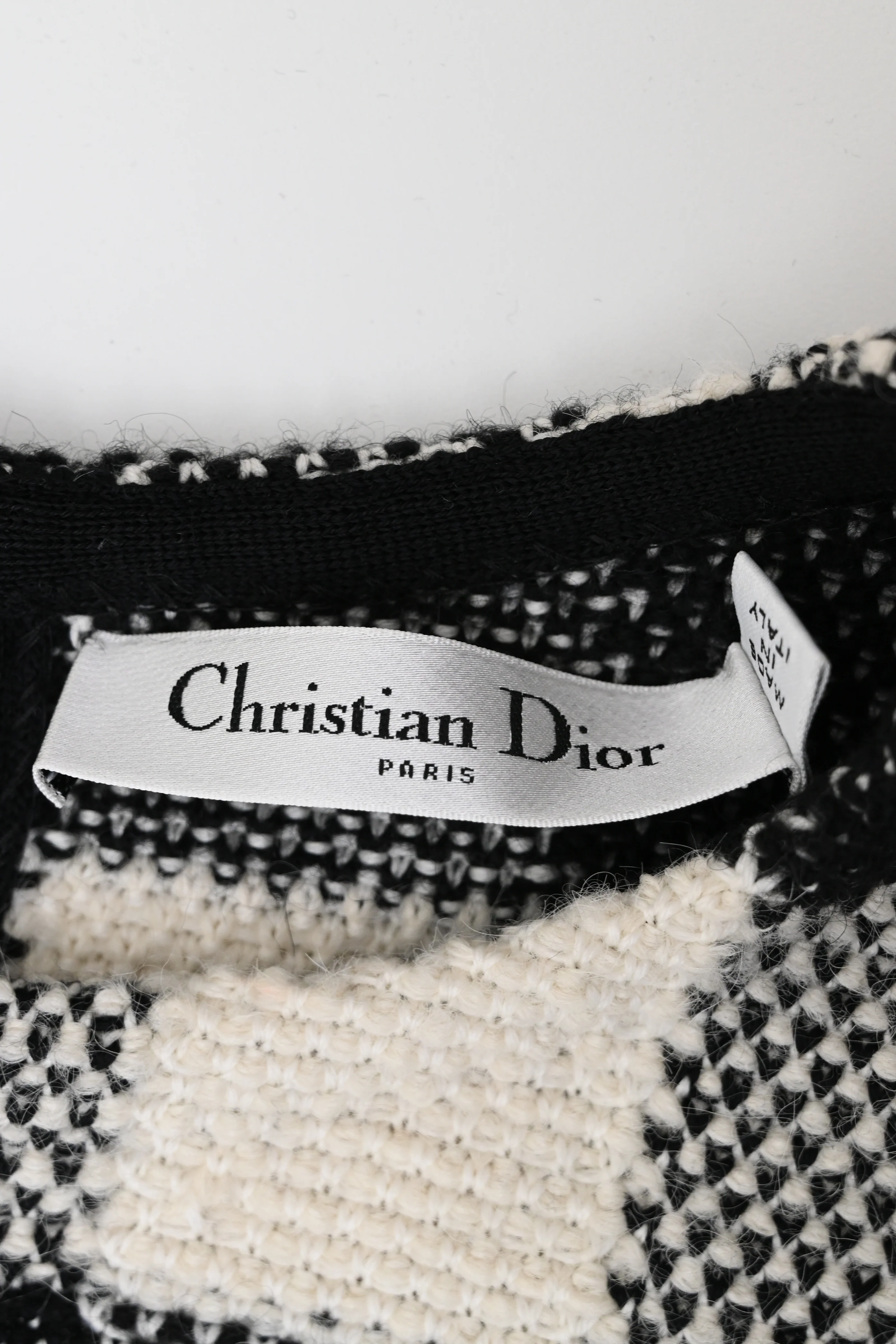 Women's Dior Gingham Mini Dress in White Wool - Image 9