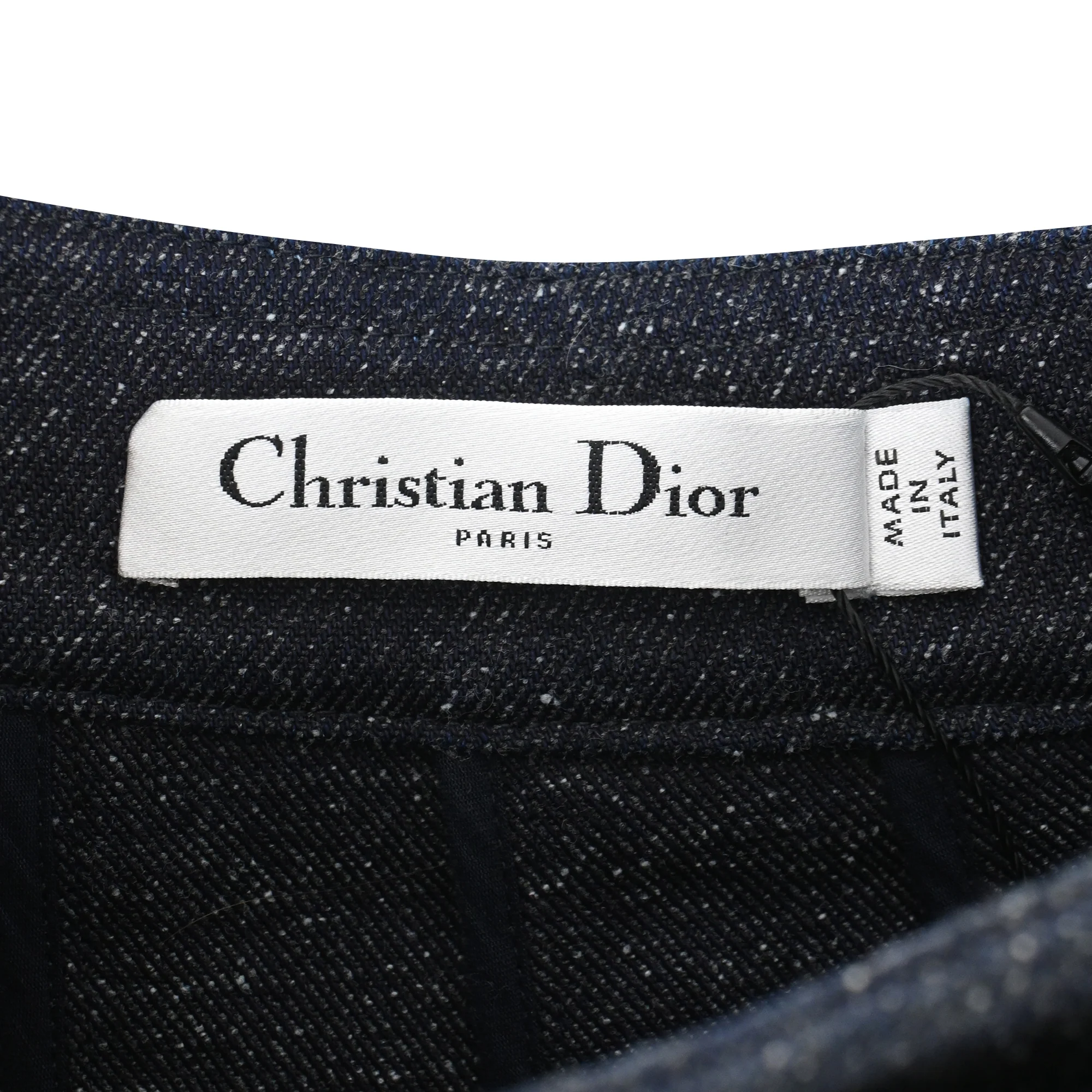 Women's Dior Pleated Mini Wrap Skirt in Navy Blue Cotton - Image 4