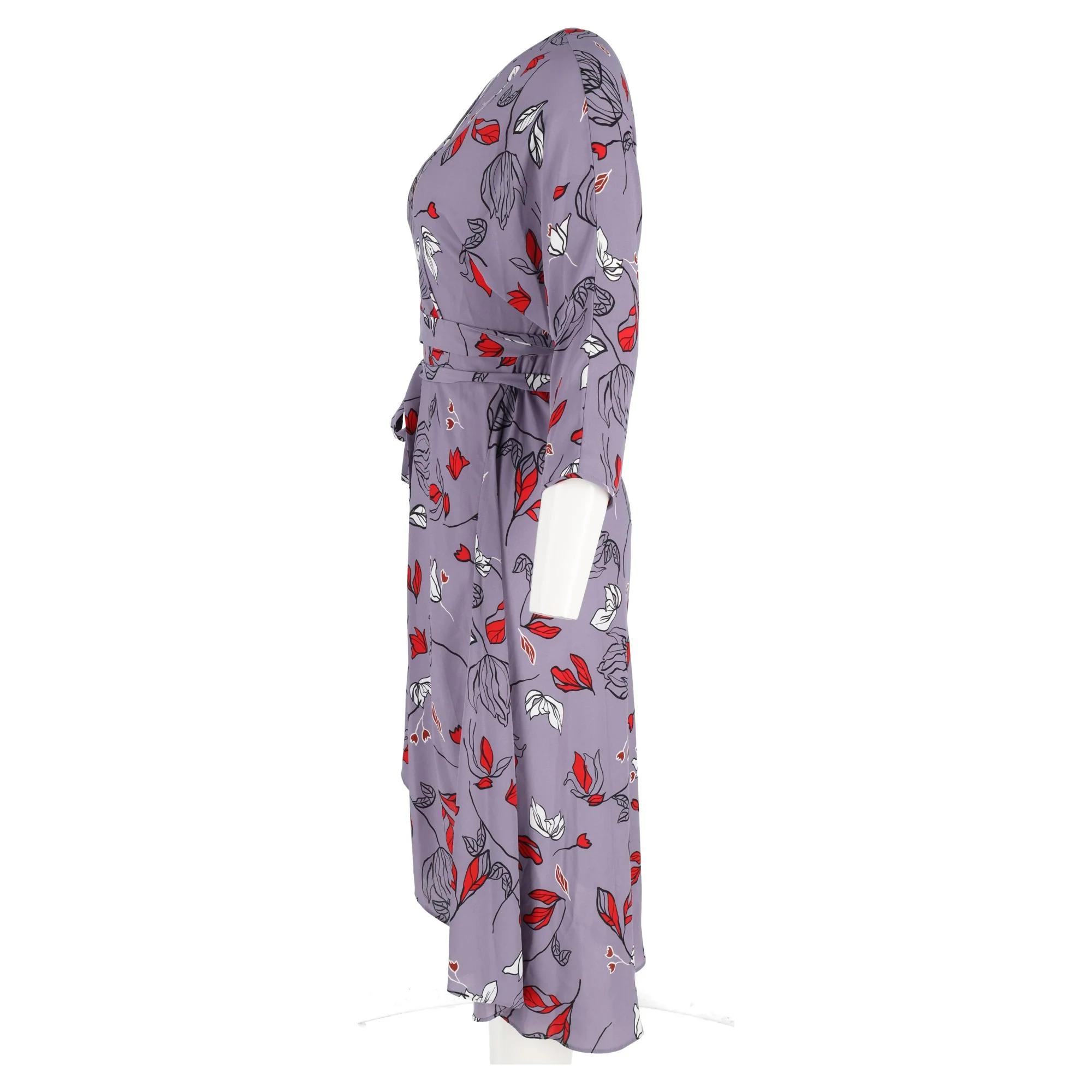 Women's Diane von Furstenberg Floral Midi Dress in Purple Viscose - Image 5