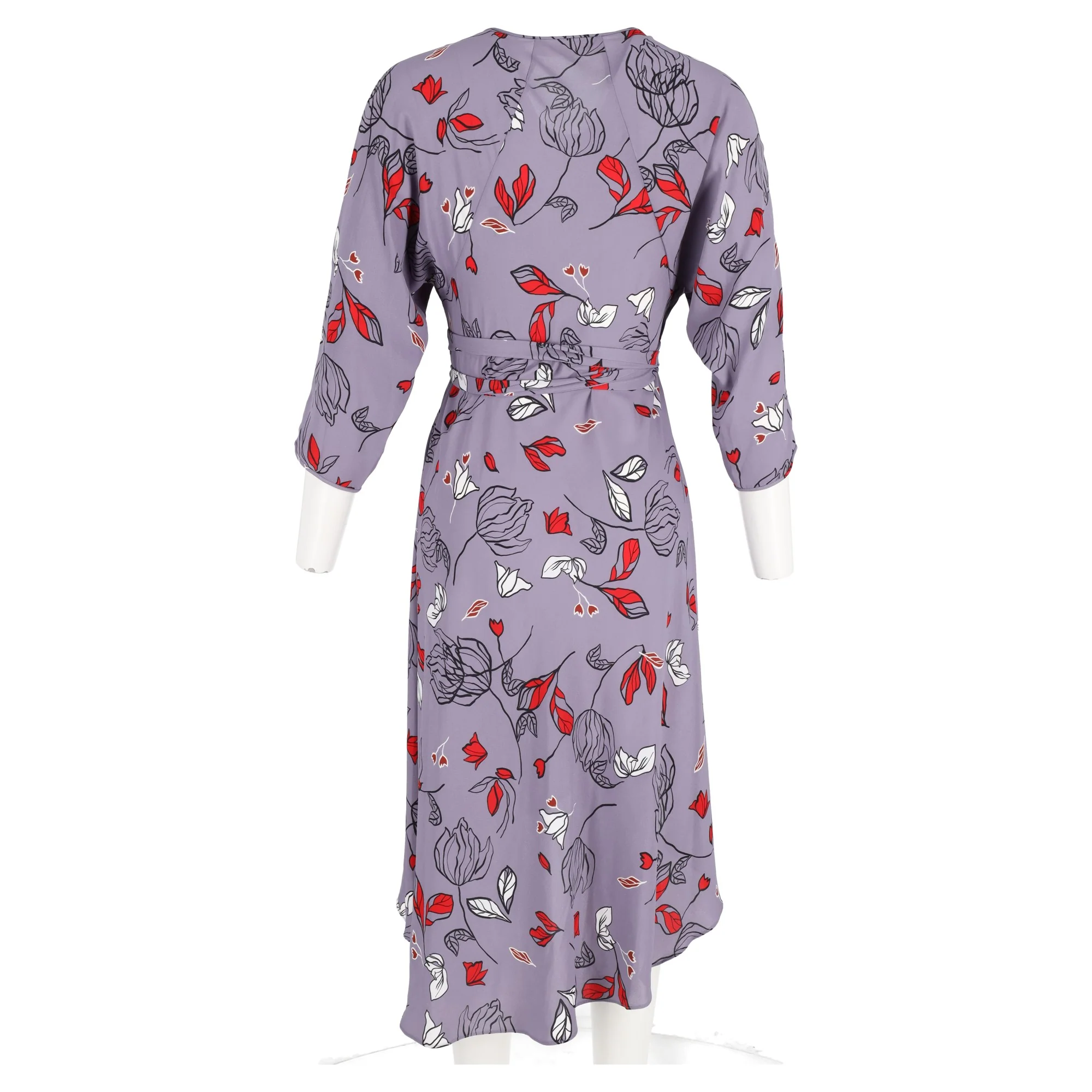 Women's Diane von Furstenberg Floral Midi Dress in Purple Viscose - Image 6