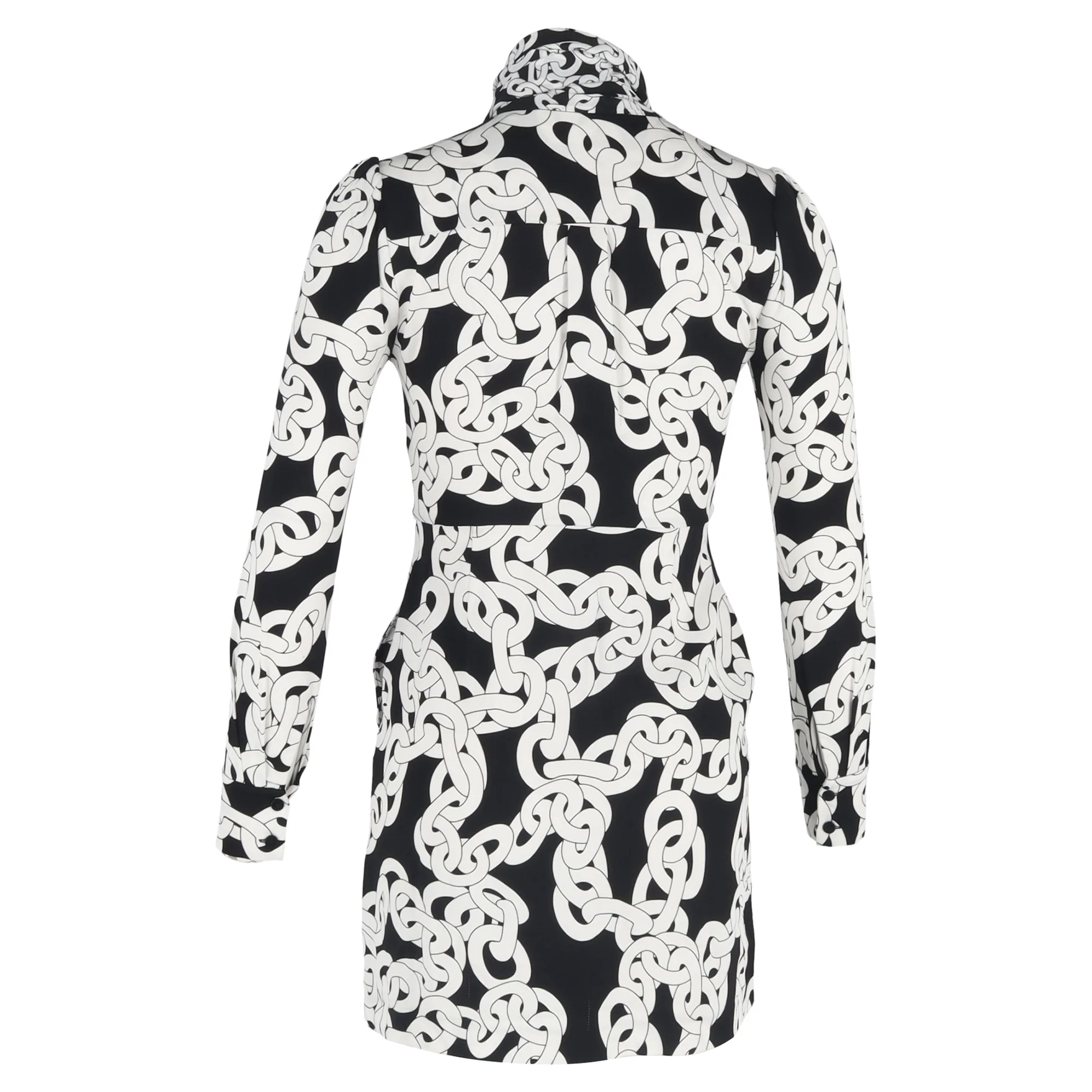 Women's Diane Von Furstenberg Franca Chain-Print Crepe Dress In Crawling Chain in Multicolor Viscose - Image 3