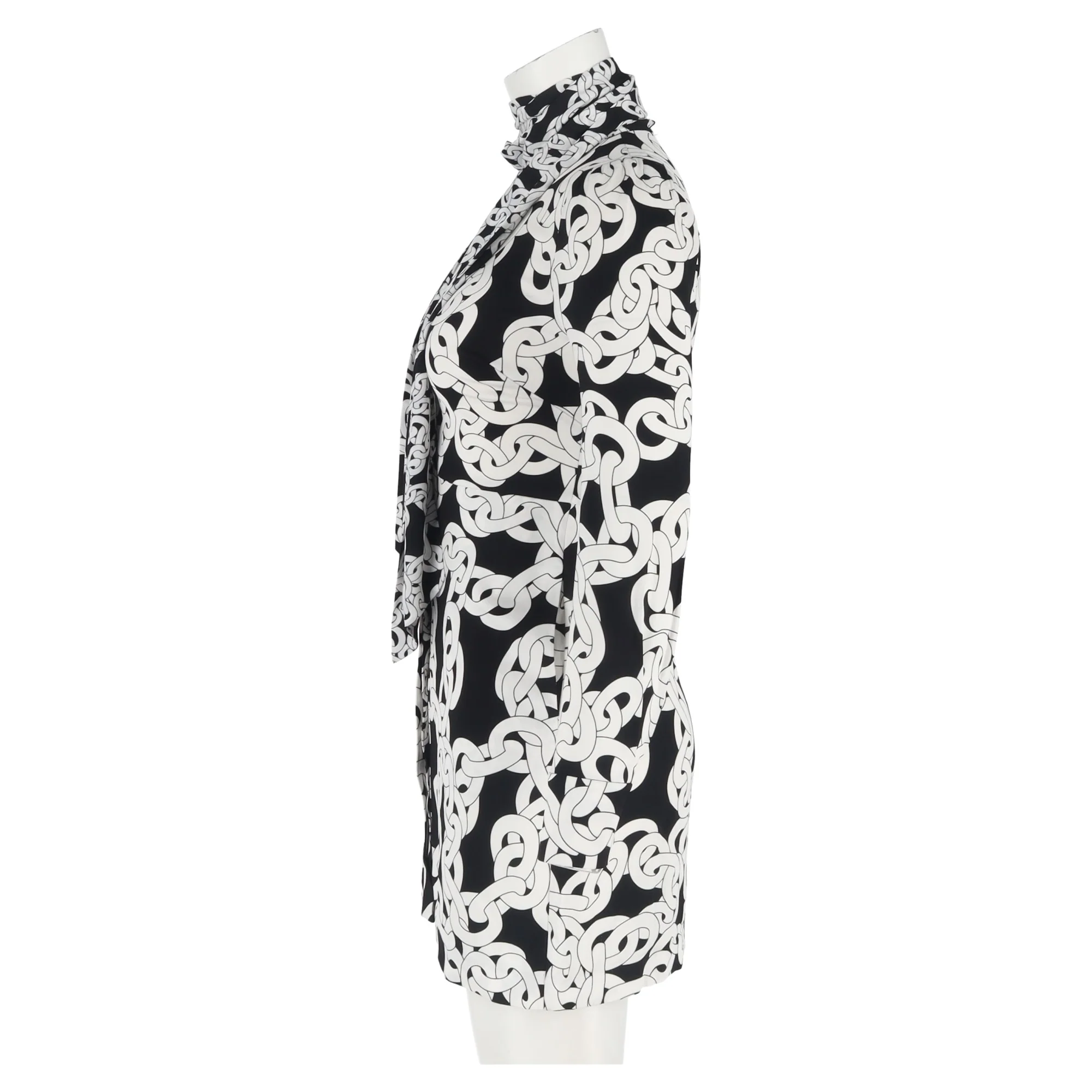 Women's Diane Von Furstenberg Franca Chain-Print Crepe Dress In Crawling Chain in Multicolor Viscose - Image 5