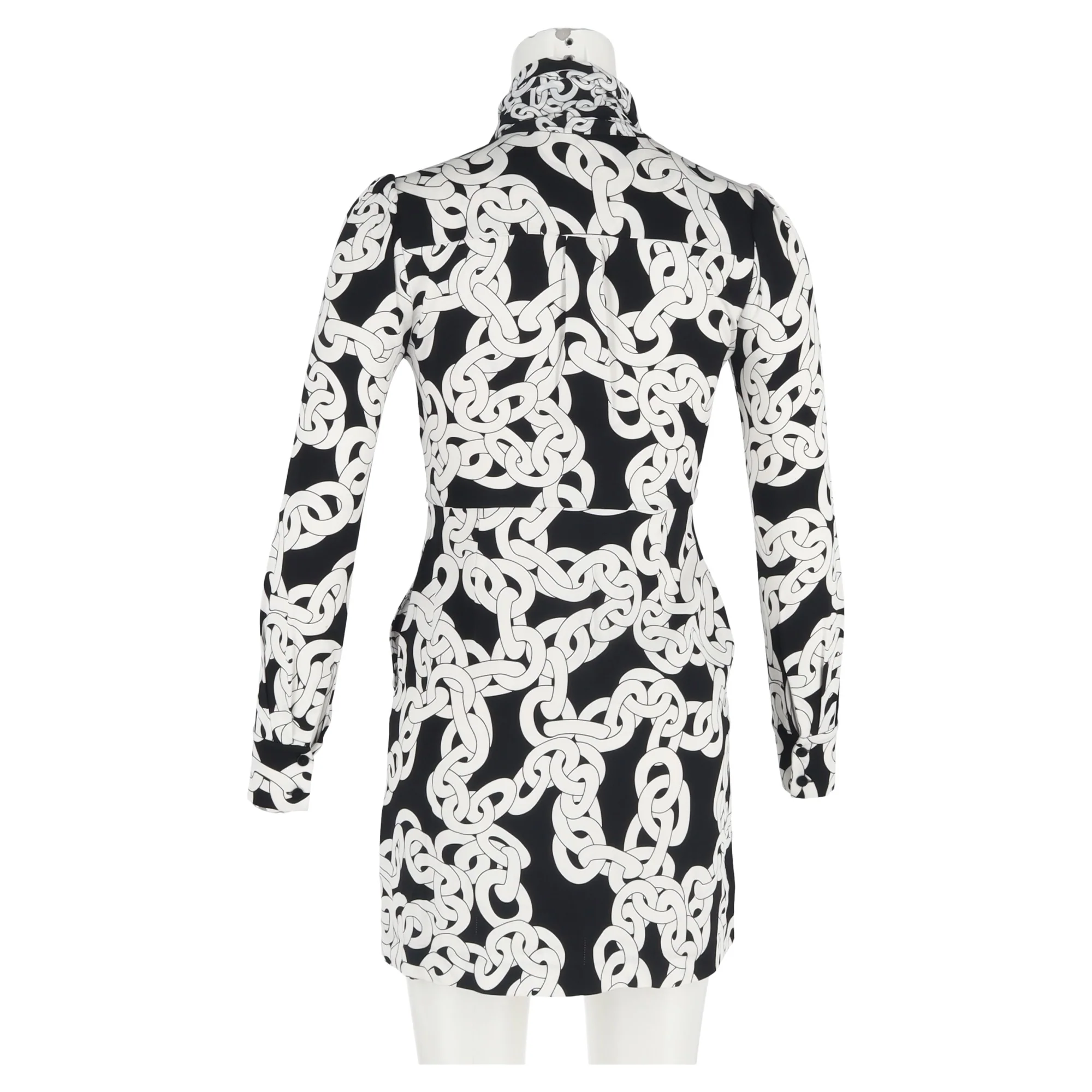 Women's Diane Von Furstenberg Franca Chain-Print Crepe Dress In Crawling Chain in Multicolor Viscose - Image 6