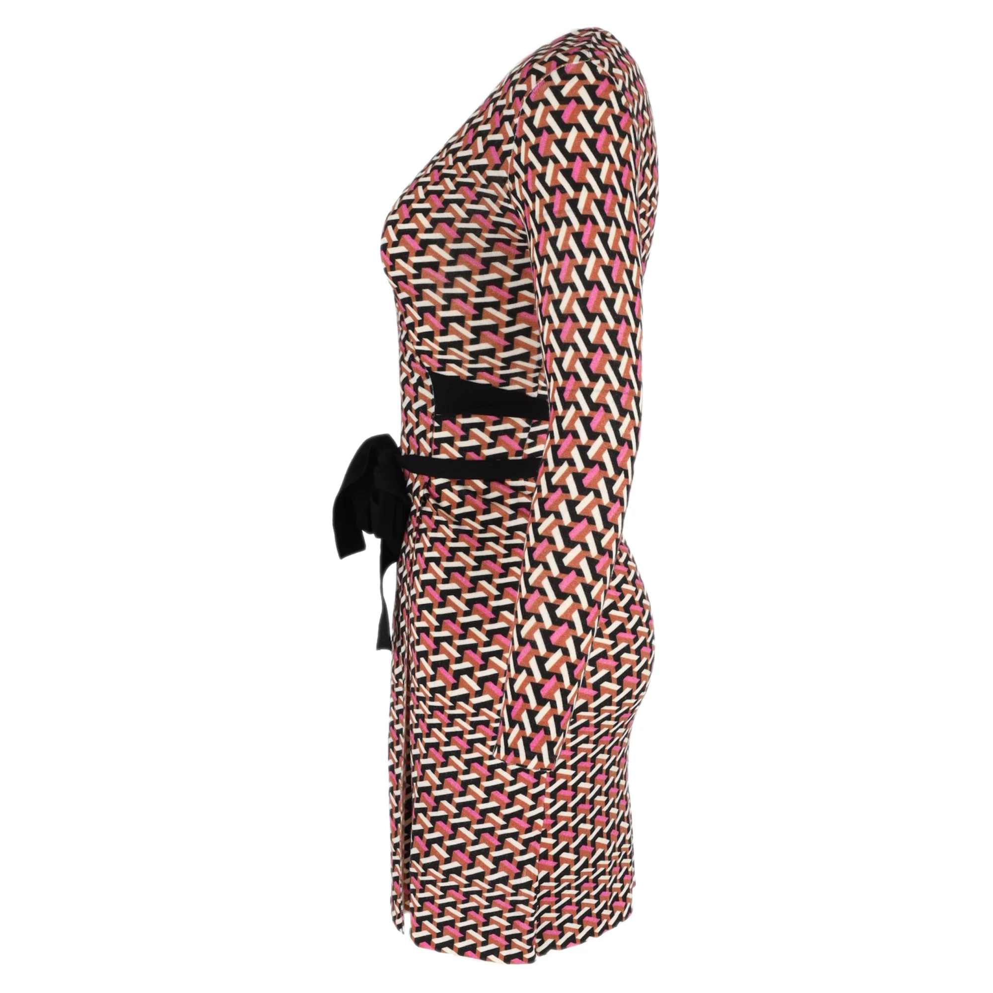 Women's Diane Von Furstenberg Geometric Print Wrap Dress in Multicolor Viscose - Image 2